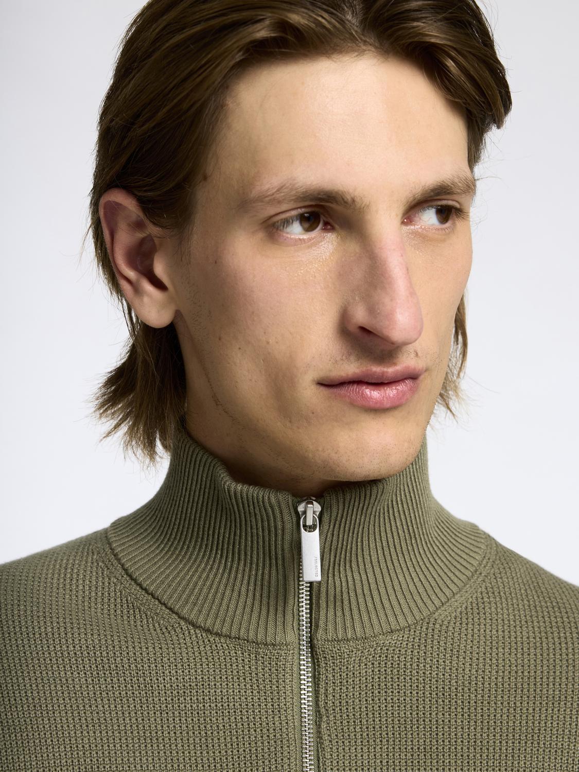Dane Half Zip Genser - Grønn/ Vetiver