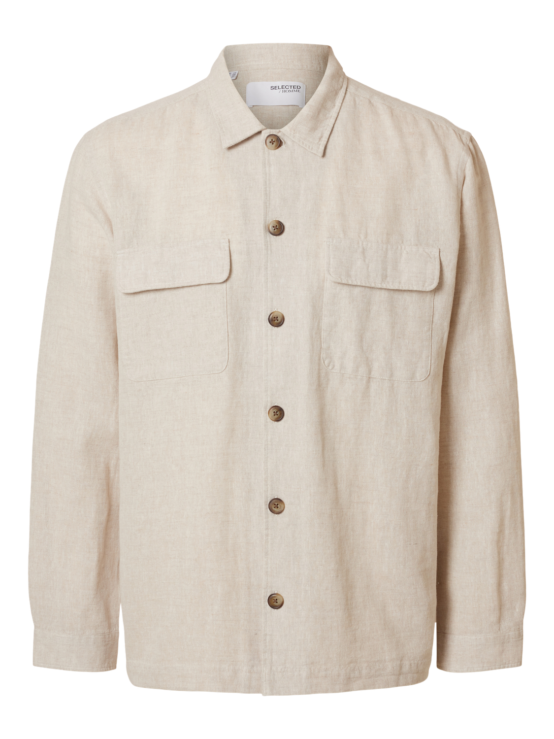 Leroy Lin Overshirt - Beige/ Pure Cashmere