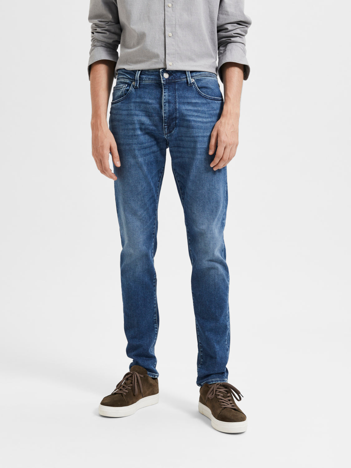 SELECTED HOMME - 175-SLIM LEON 31601 Jeans - Medium Blue Denim