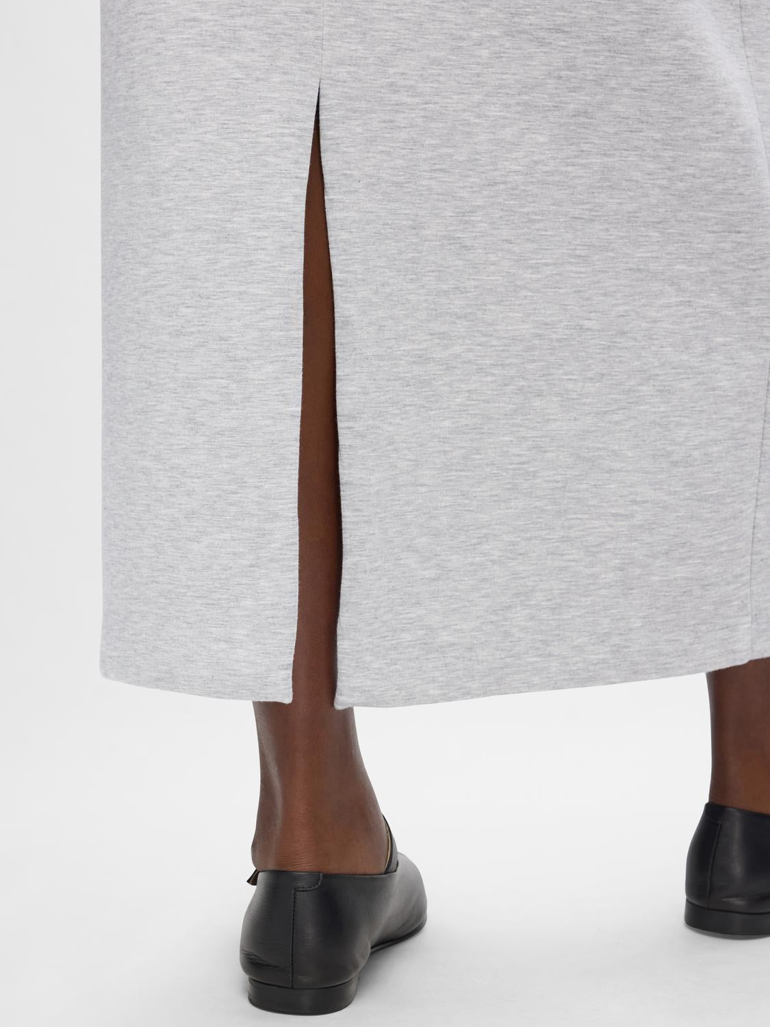 Jamila Midi Skjørt - Grå/ Light Grey Melange