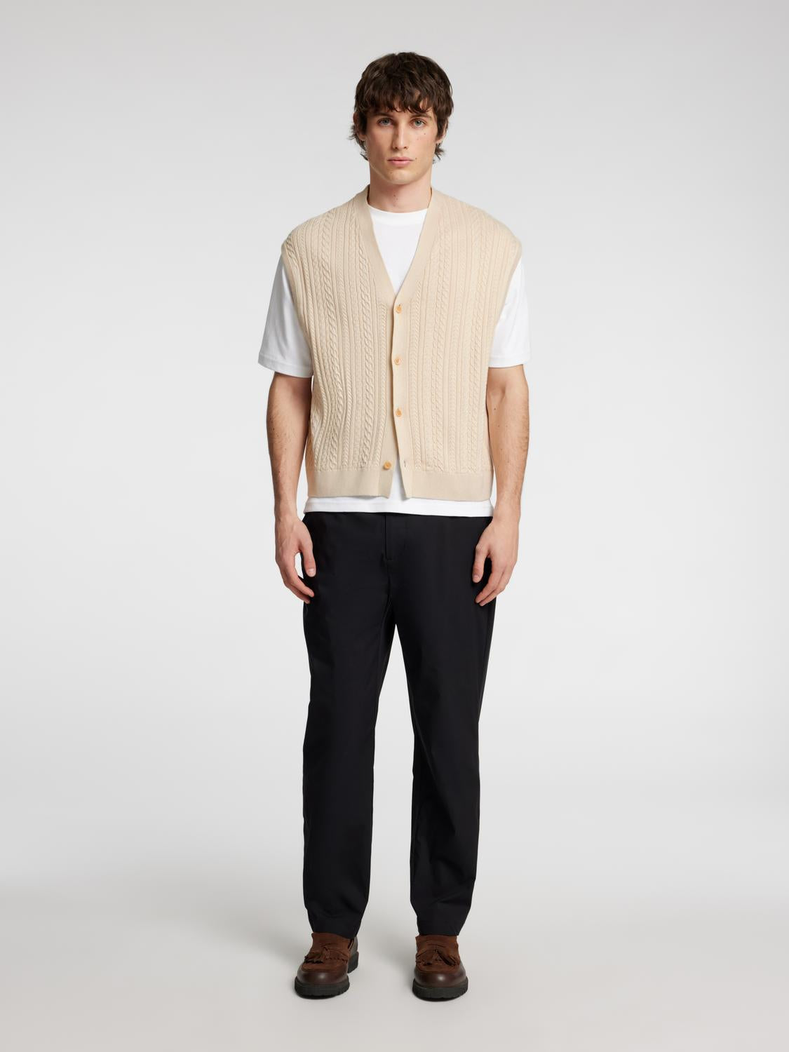 Elis Strikket Cardigan - Beige/ Oatmeal