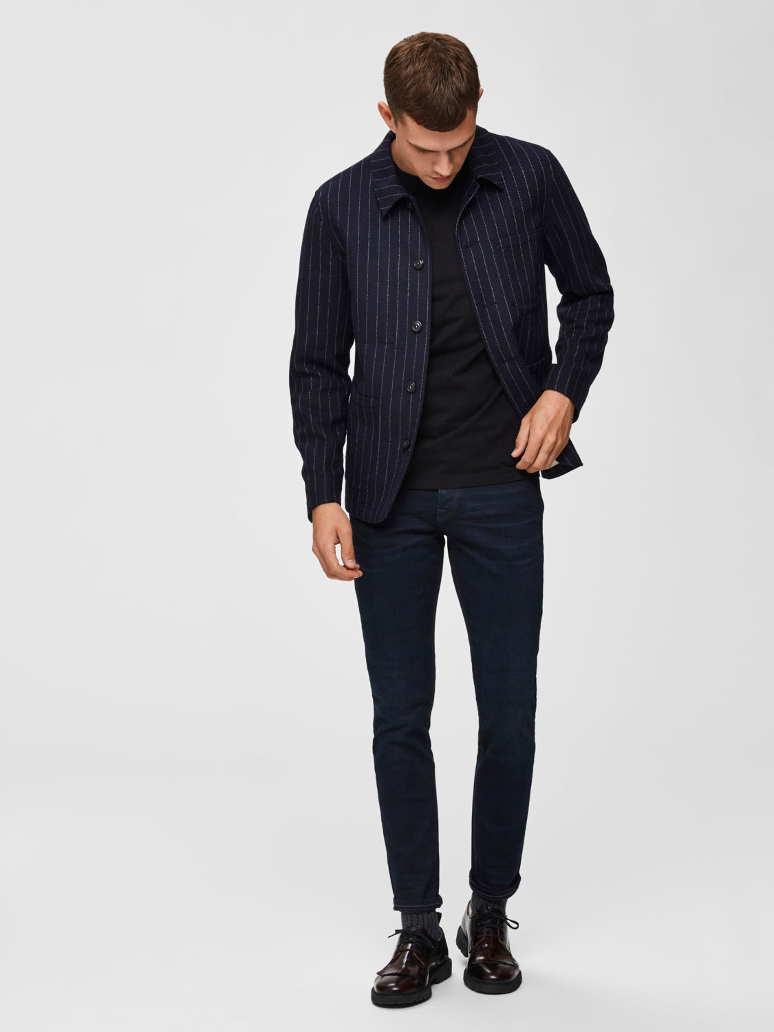 Slim Leon 6155 Super Strech - Blå/ Blue Black Denim