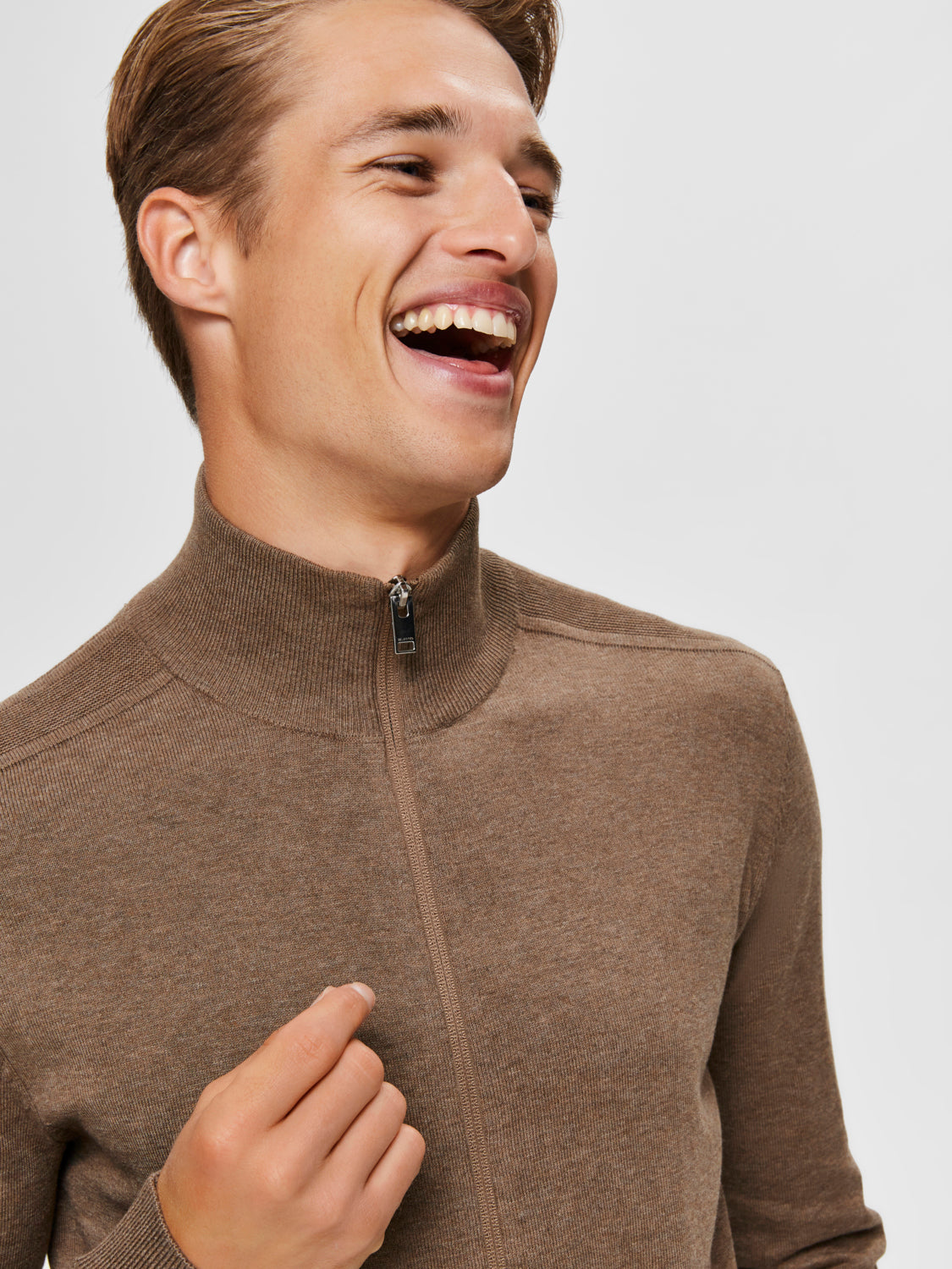 Berg fullzip cardigan - Brun/ Teak