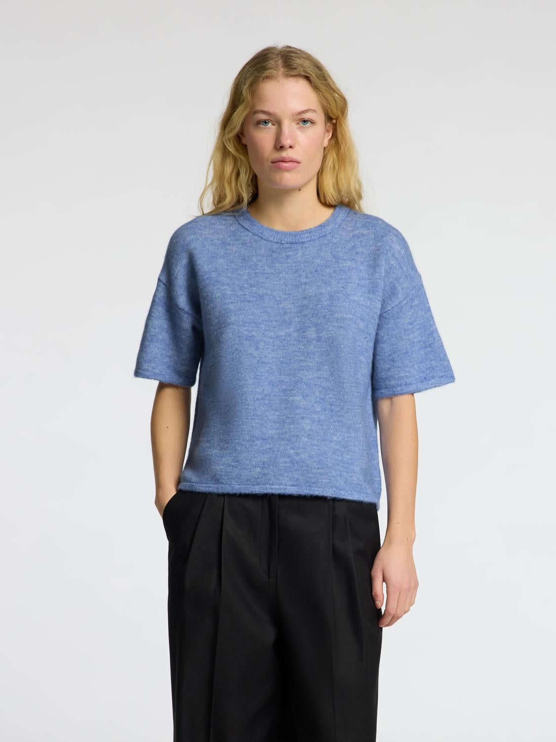 Maline Liliana Strikket Genser - Blå/ Cornflower Blue
