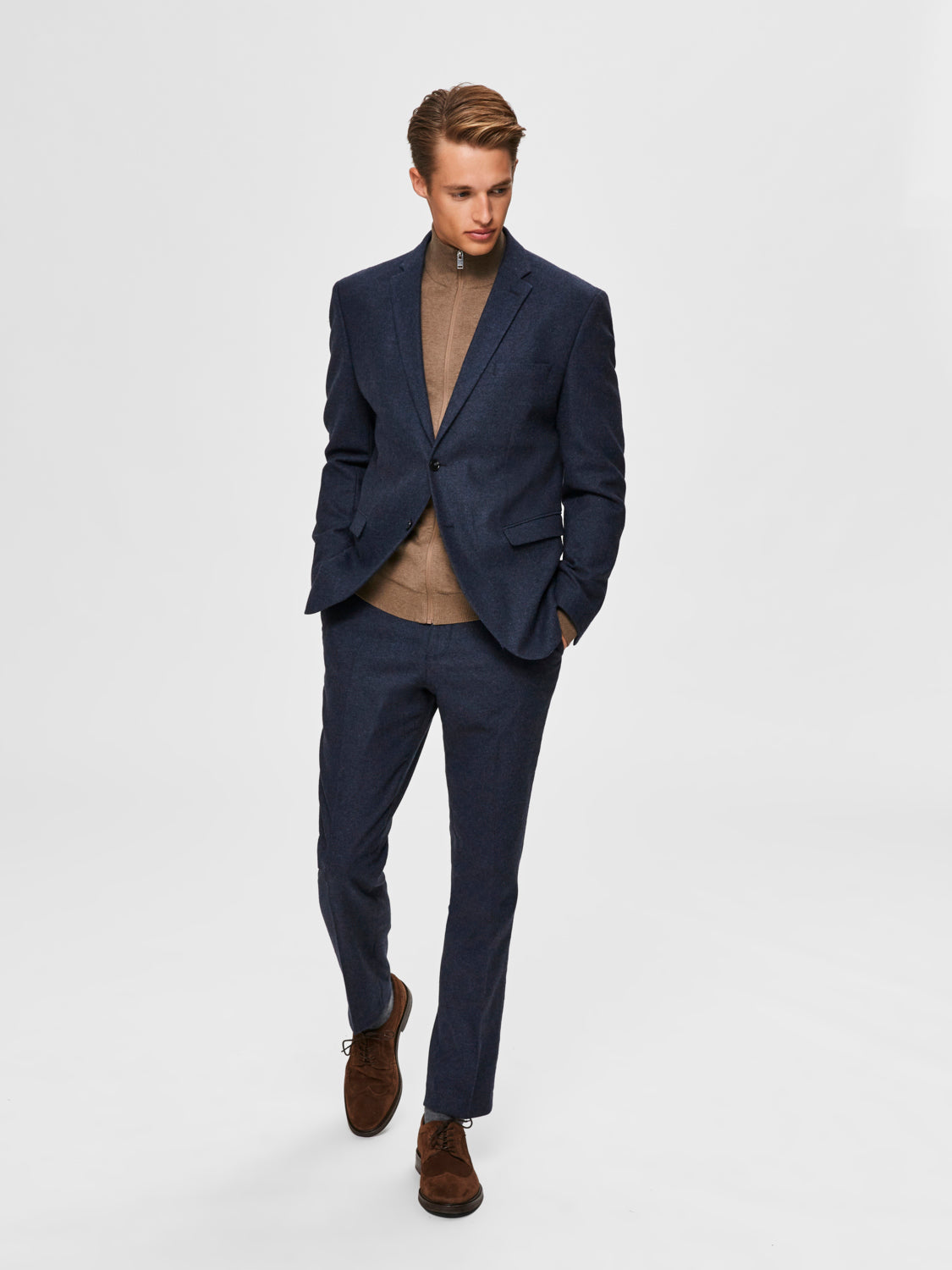 Berg fullzip cardigan - Brun/ Teak
