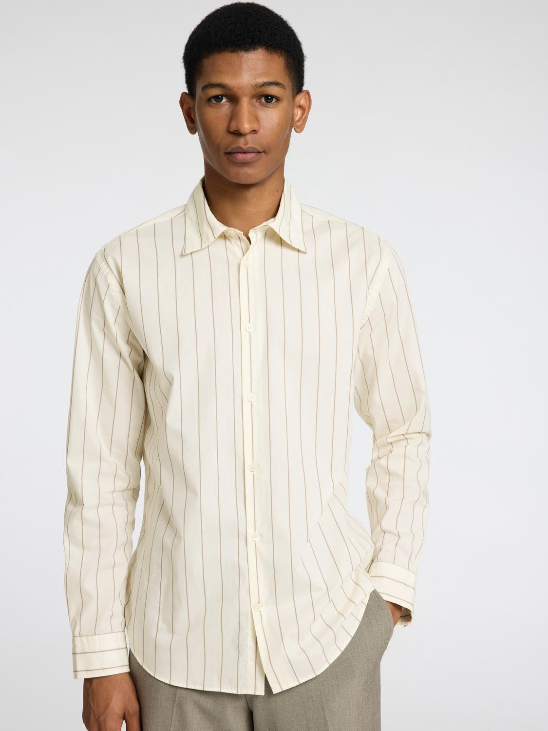 Regular Riley Skjorte - Beige/ Egret