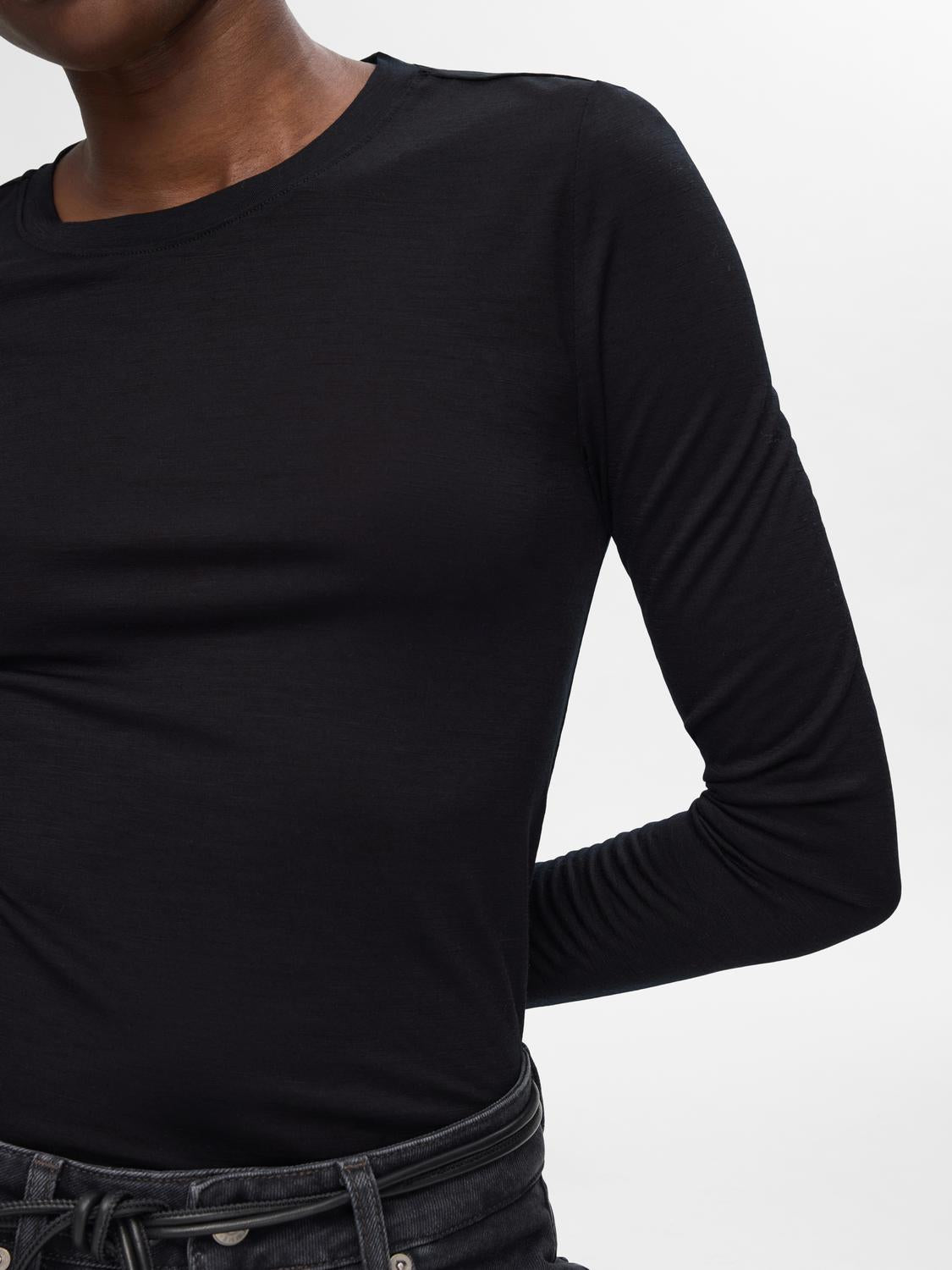 Wola O-Neck Topp - Sort/ Black