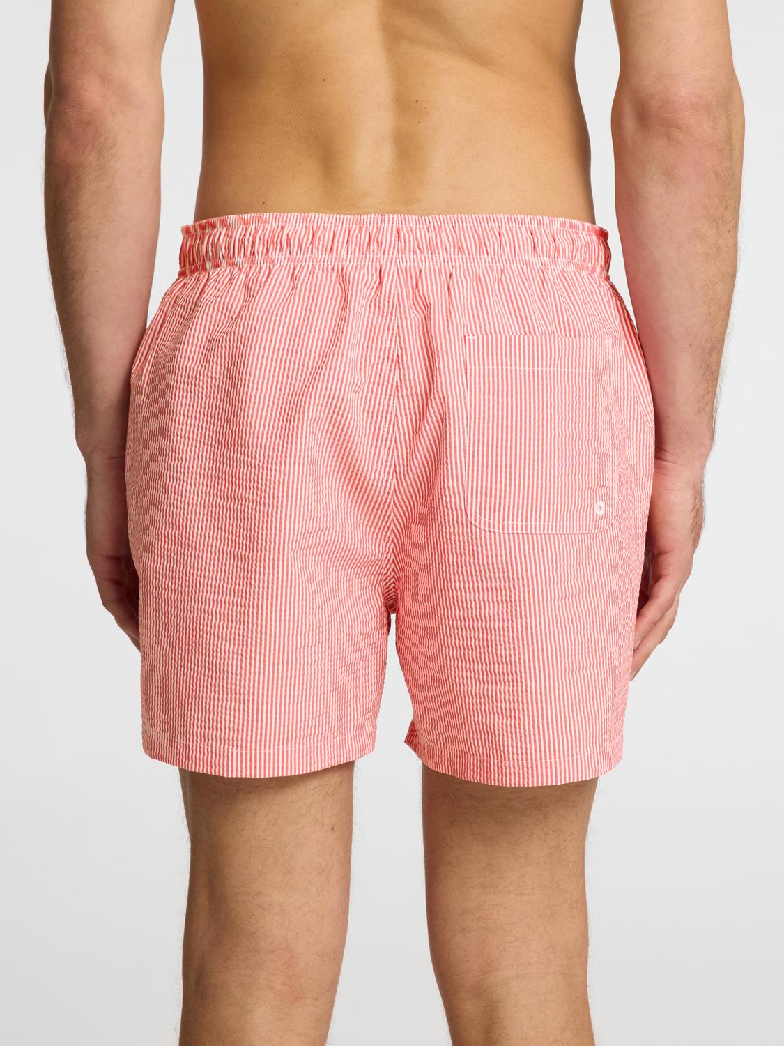 Cooper Seersucker Badeshorts - Rosa/ Hibiscus