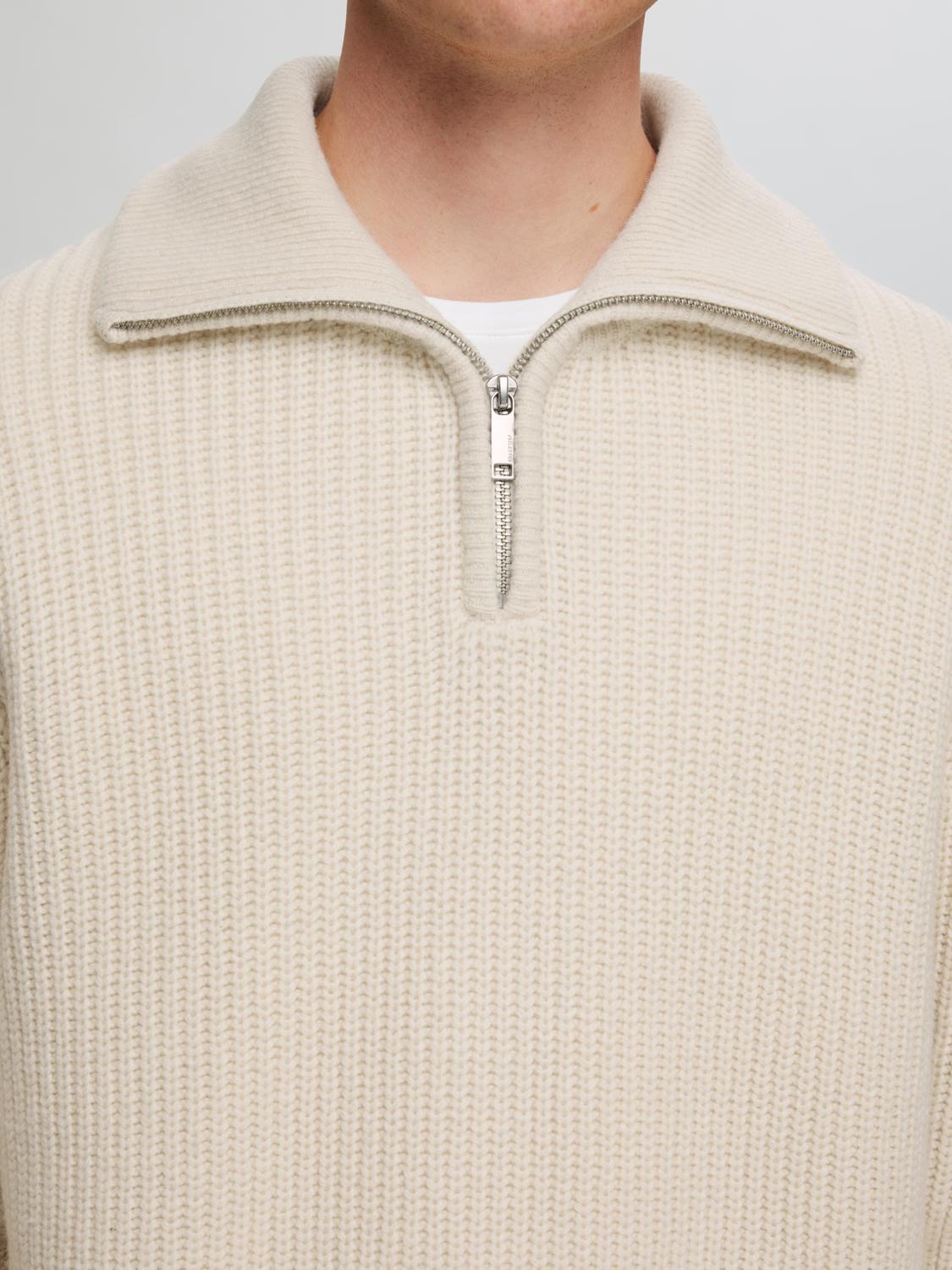 Land Strikket Genser - Beige/ Tofu