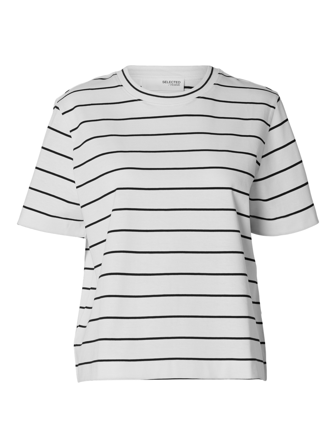 Essential Stripete Boxy - Hvit/ Bright White
