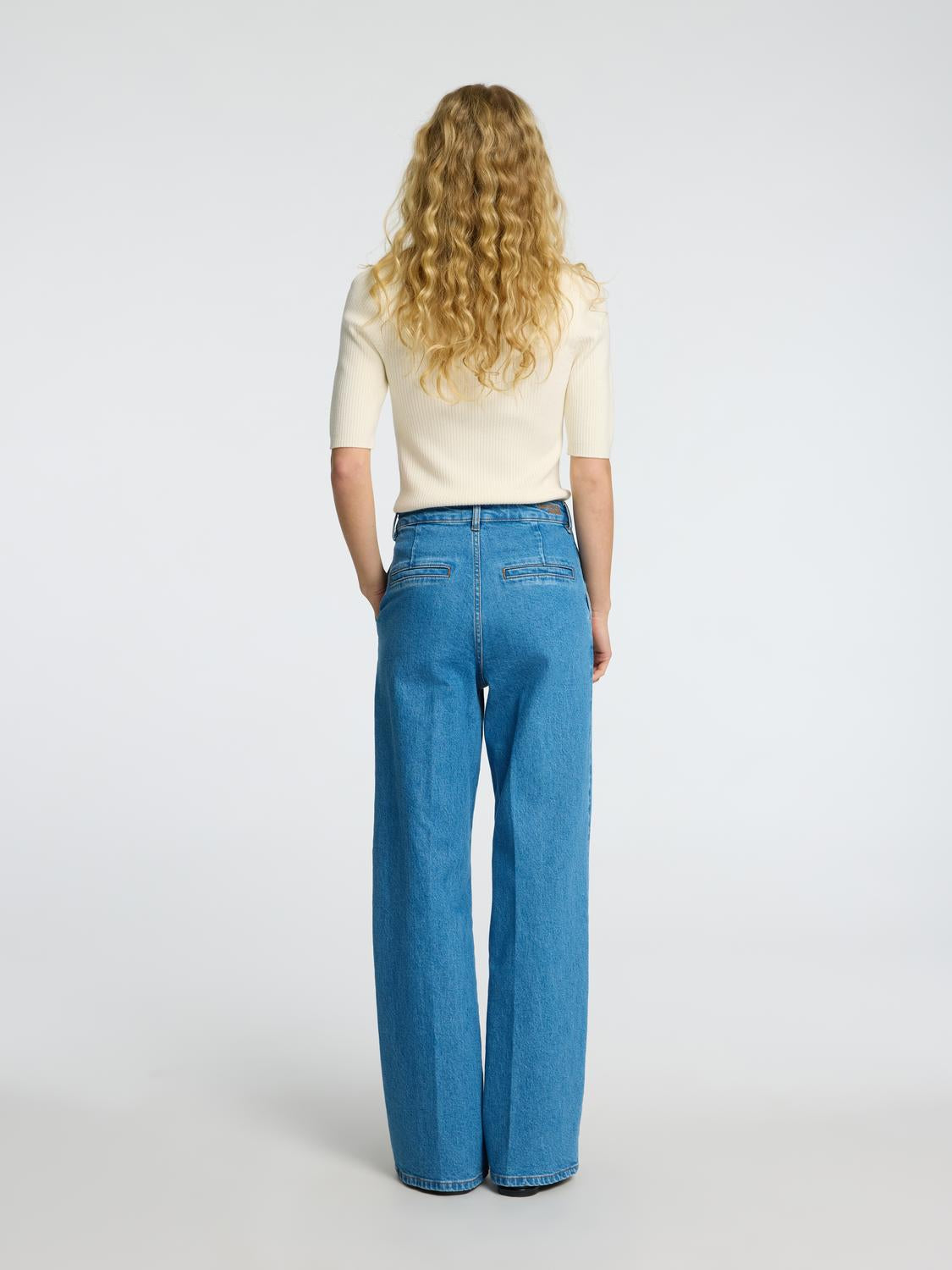 Helen Strikket Polo Skjorte - Beige/ Birch