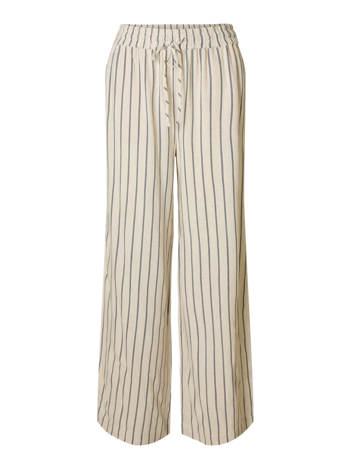 Viva Gulia Stripete Lin Bukser - Beige/ Sandshell