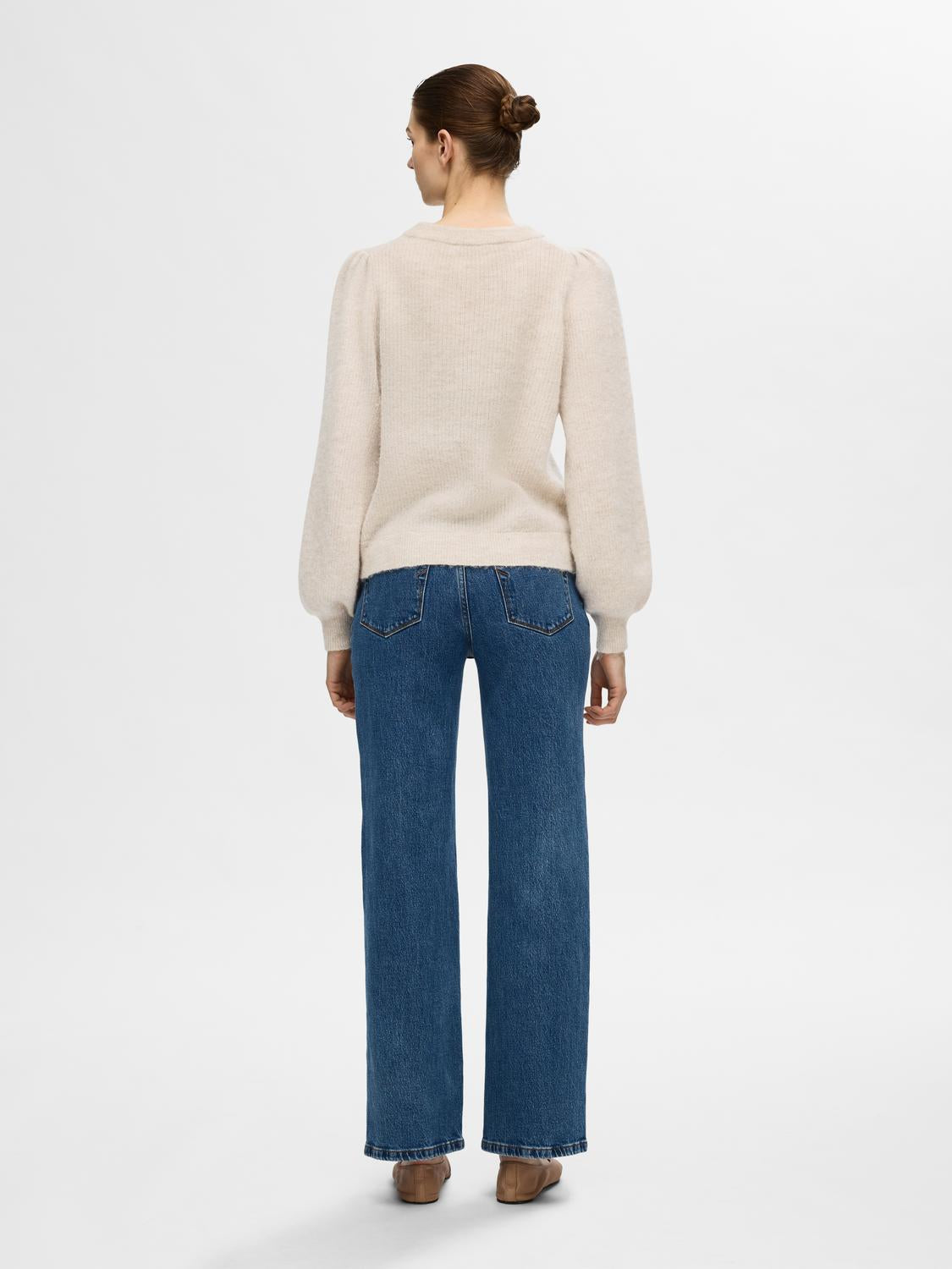 Lulu Rib O-neck - Beige/ Birch