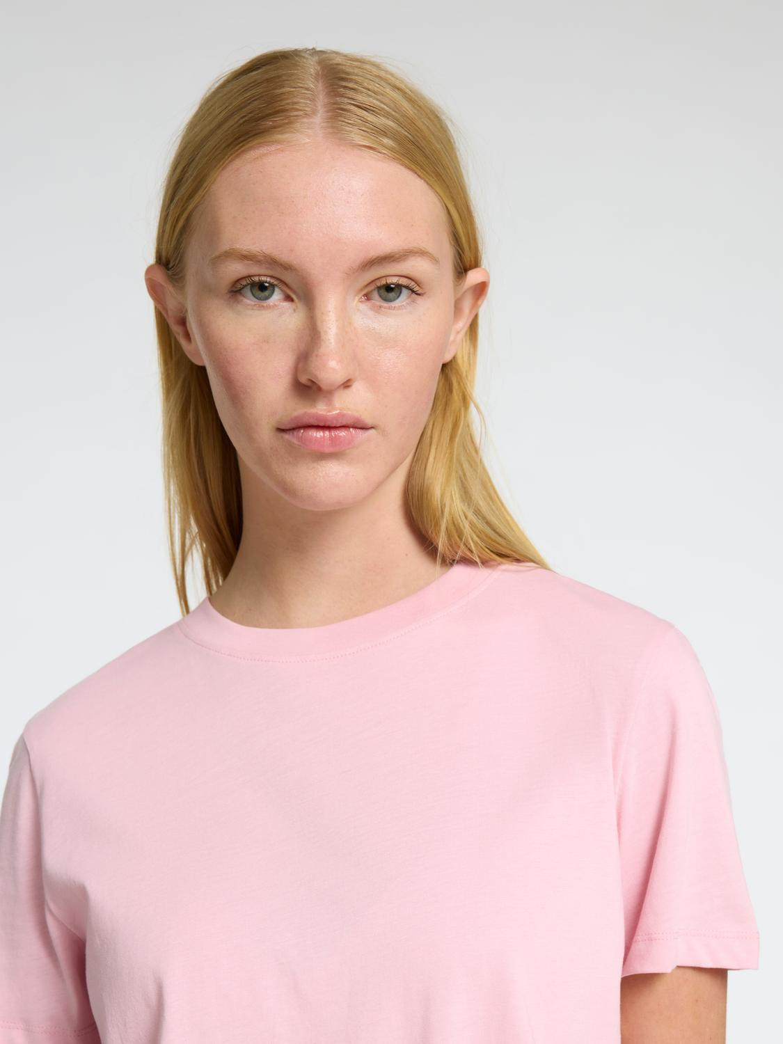 My Essential O-Neck T-Shirt - Rosa/ Bleached Mauve