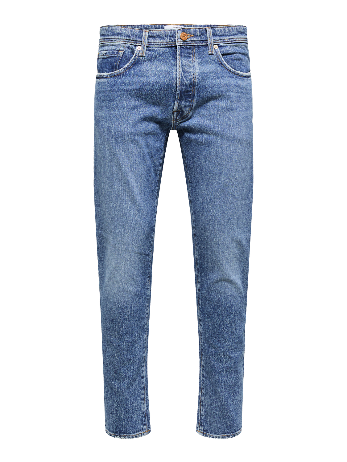 Straight Jeans - Blå/ Medium Blue Denim