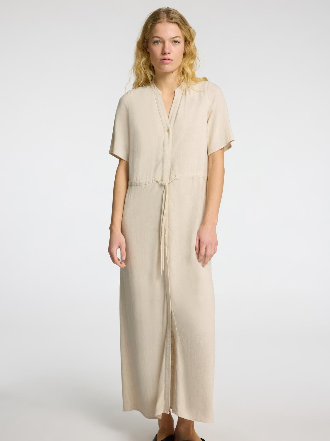 Viva Damina Lang Kjole - Beige/ Sandshell