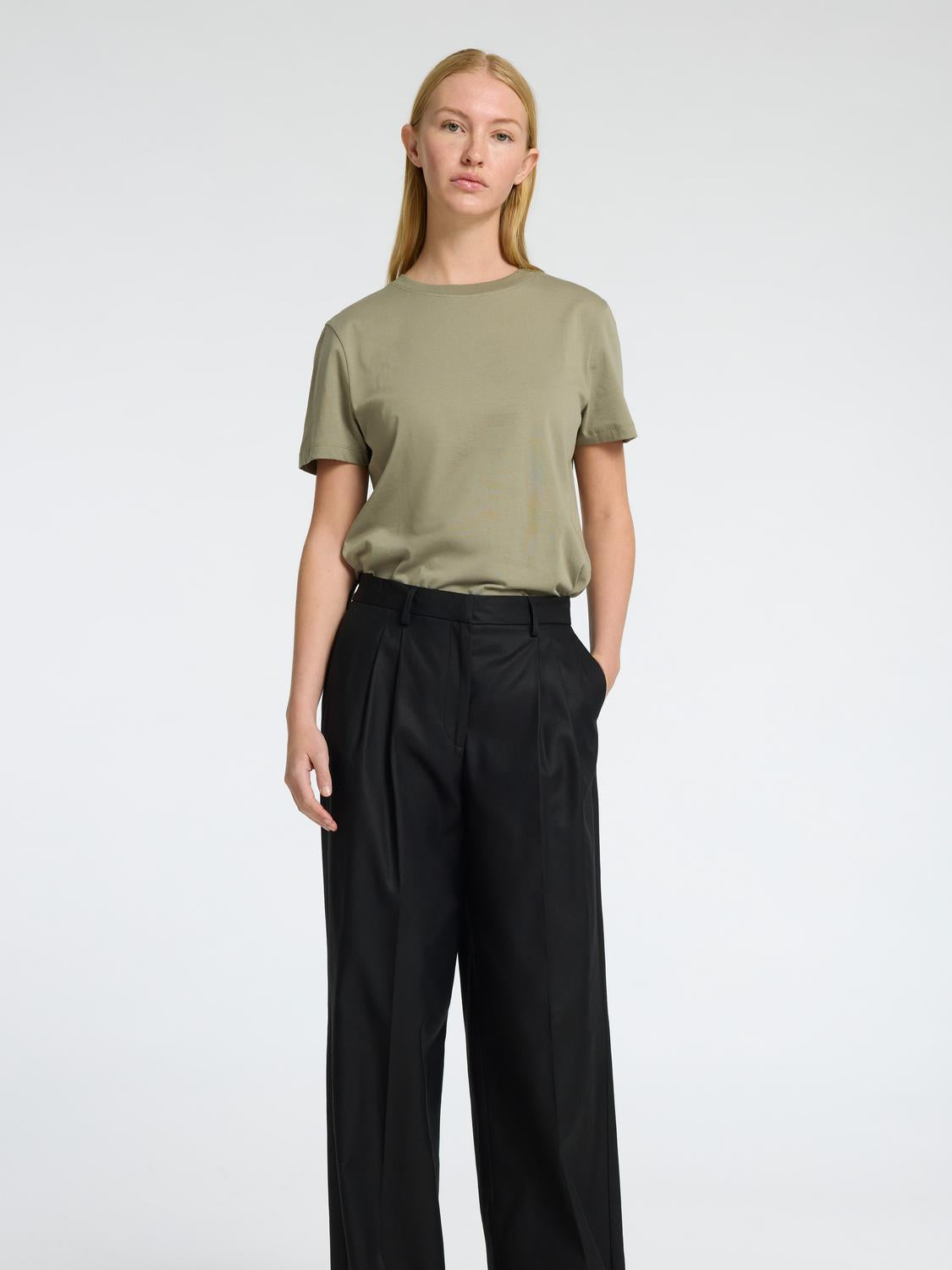 My Essential O-Neck T-Shirt - Grønn/ Vetiver