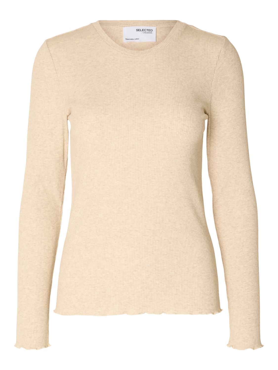 Anna LS T-Skjorte - Beige/ Oatmeal
