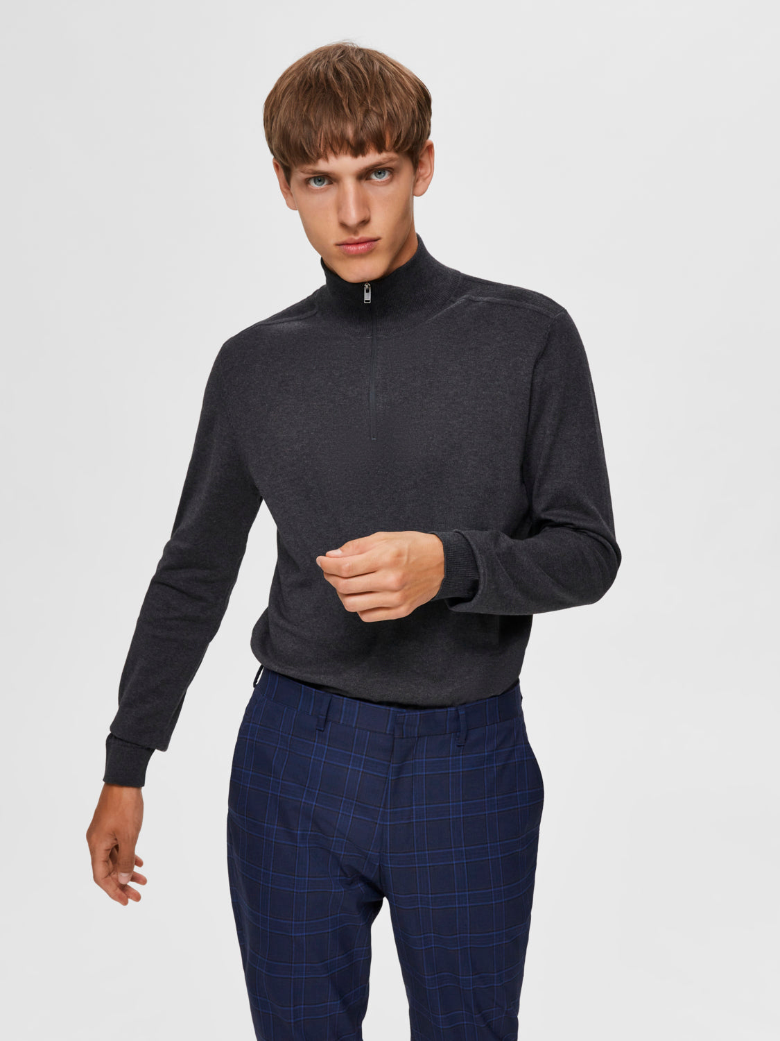 Berg Half Zip Genser - Grå/ Antracit