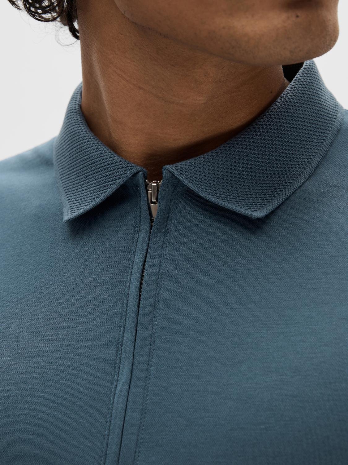 Fave Zipper Polo Skjorte - Blå/ Bering Sea