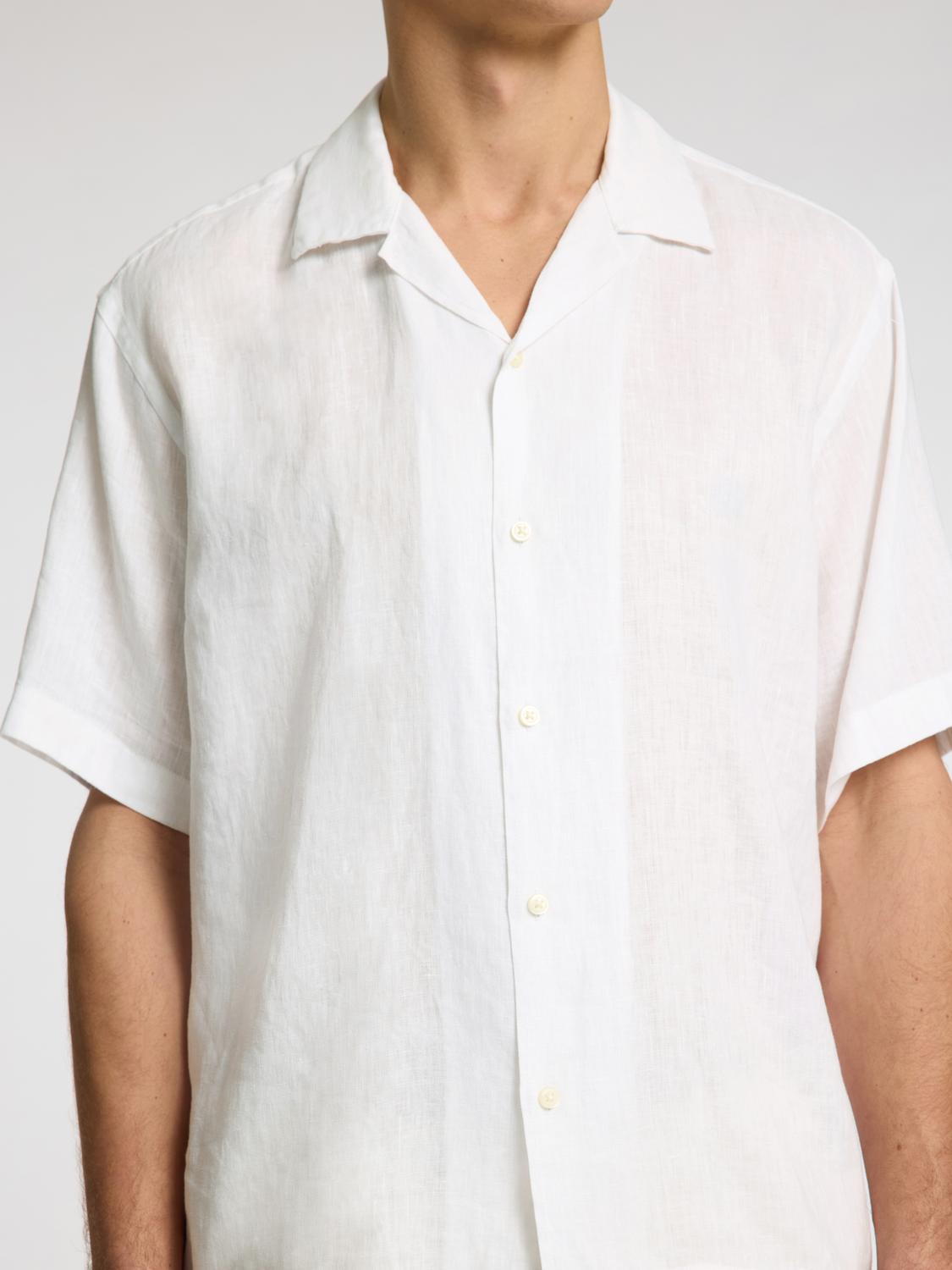 Kylan Kort Arm Linskjorte - Hvit/ White