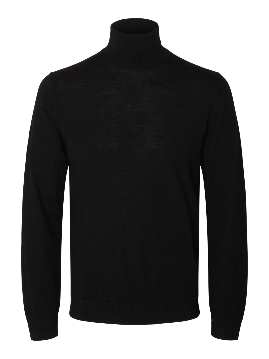 Tray Roll Neck Merino Genser - Black