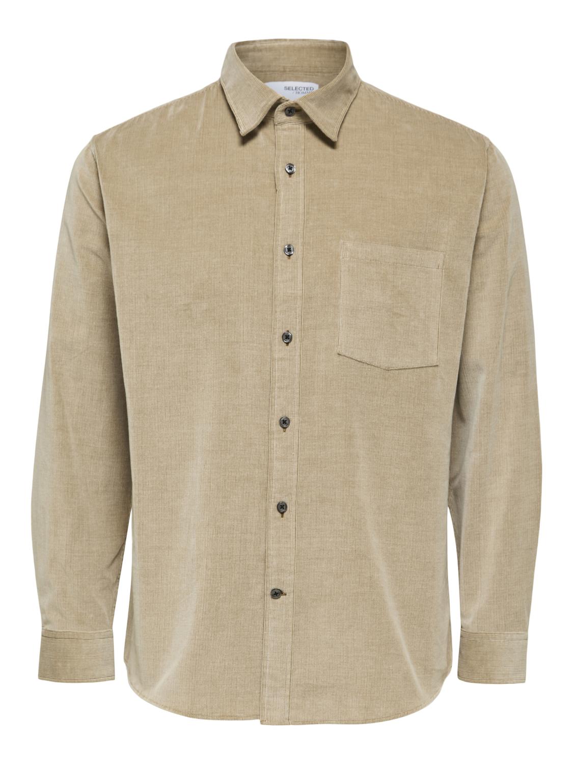 Regular Benjamin Skjorte - Beige/ Breen