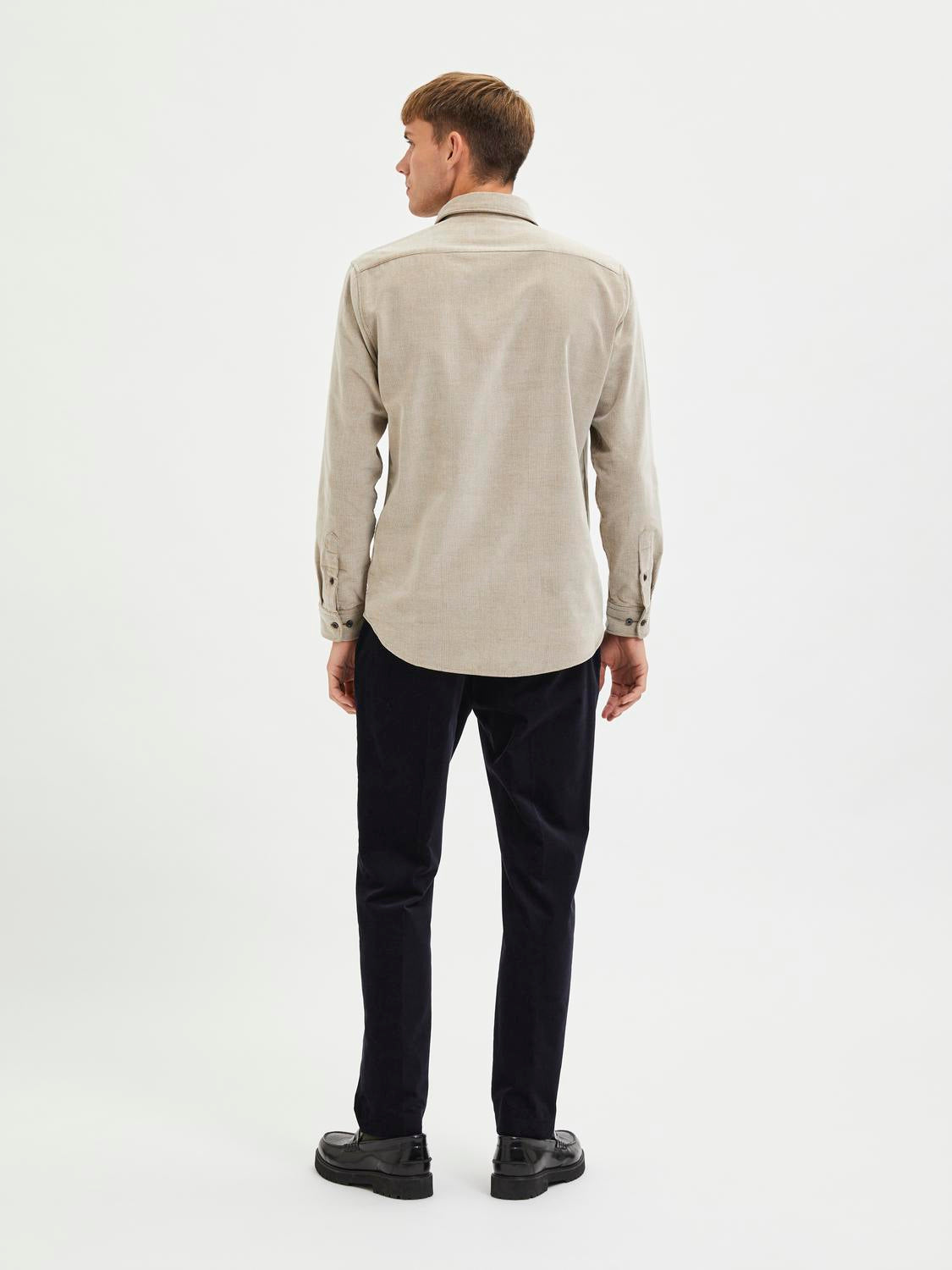 Regular Benjamin Skjorte - Beige/ Breen