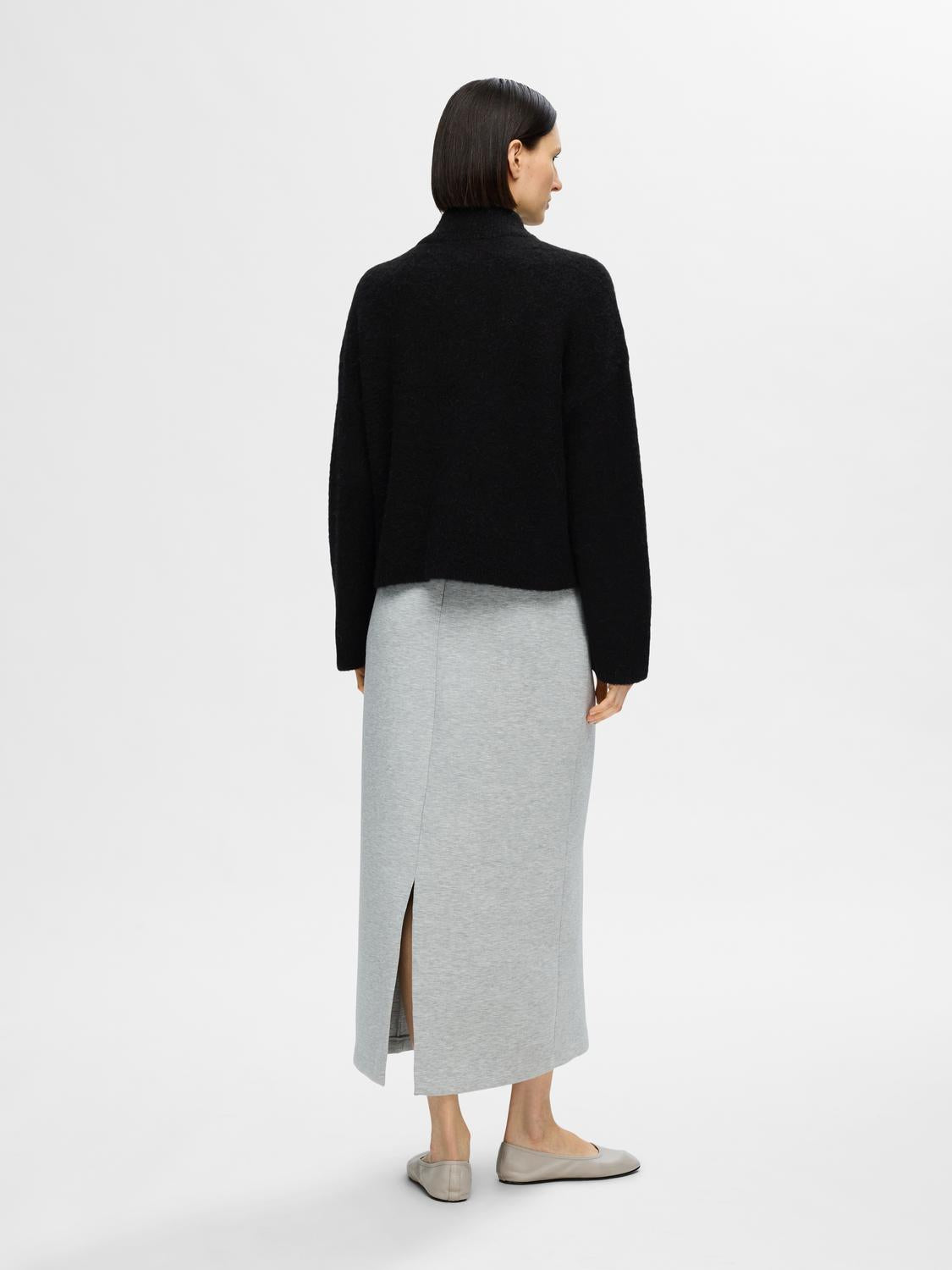 Sia Ras Zipper Strikket Cardigan - Sort/ Black