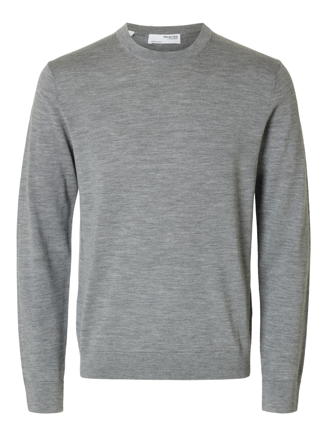 Tray Merino Crew-neck Genser - Medium Grey Melange