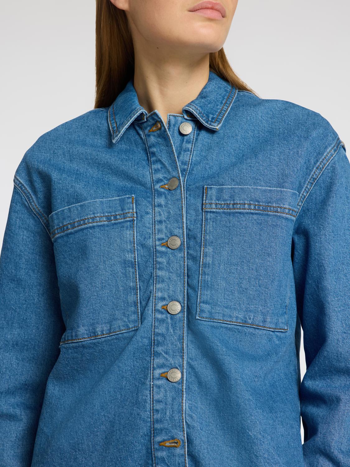 Evelyn Denim Skjorte - Blå/ Medium Blue Denim