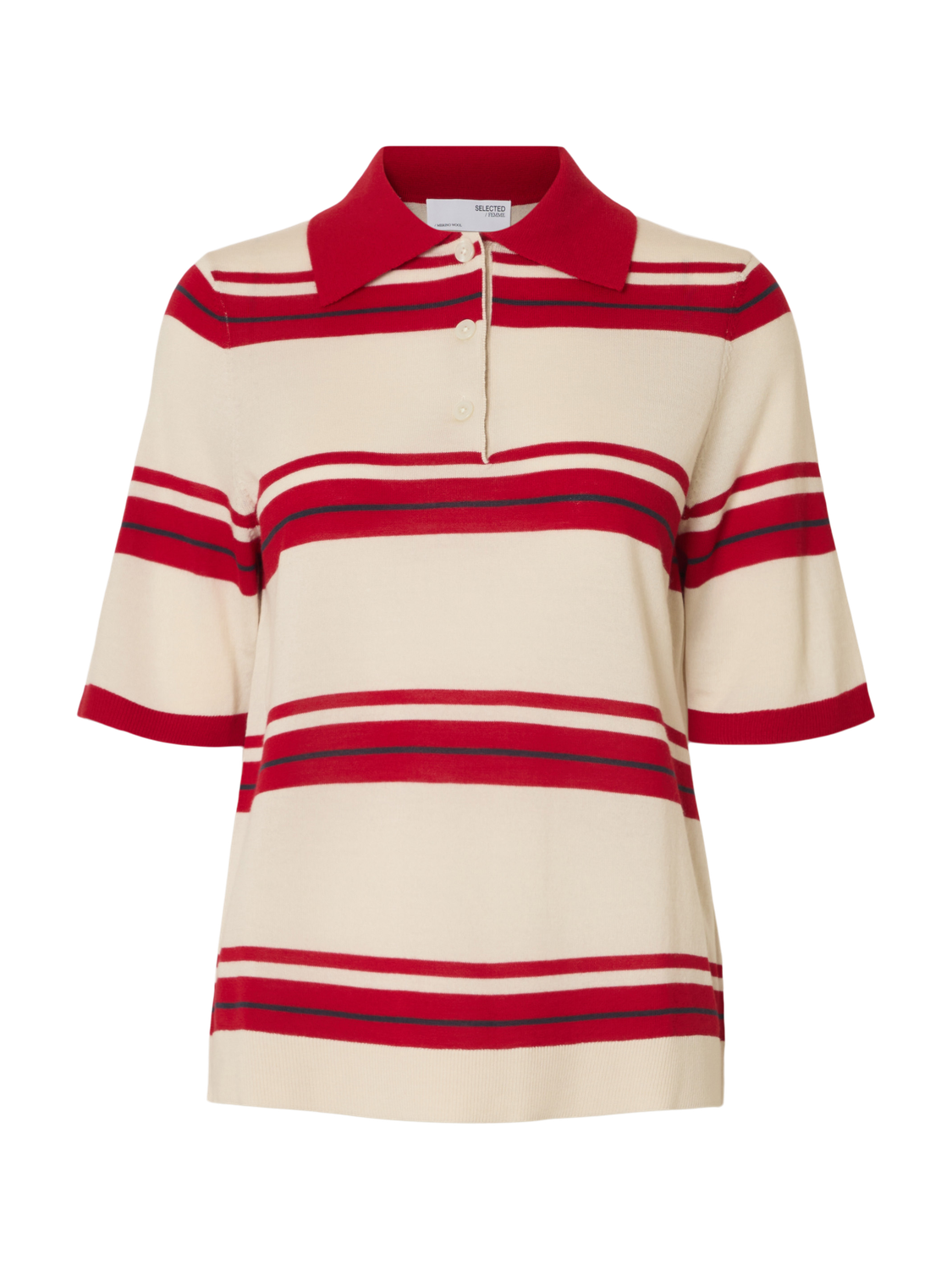 Thea Strikket Merino Genser - Beige/ Birch