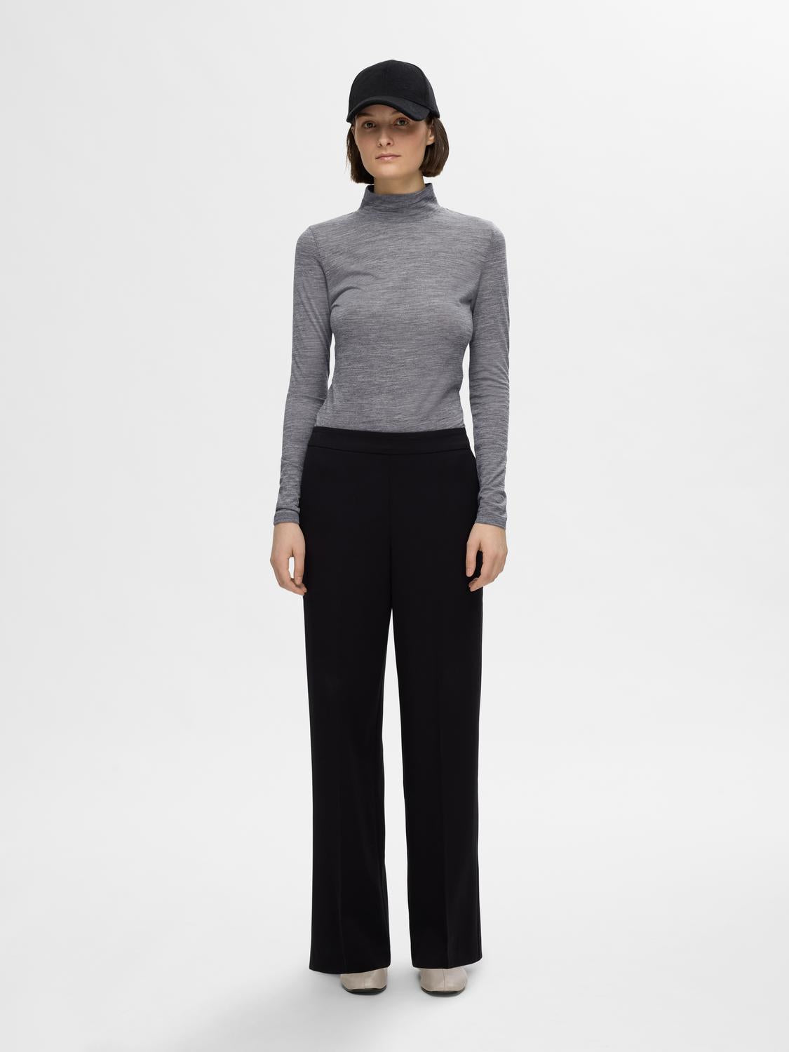 Wola High Neck Topp - Grå/ Steel Gray