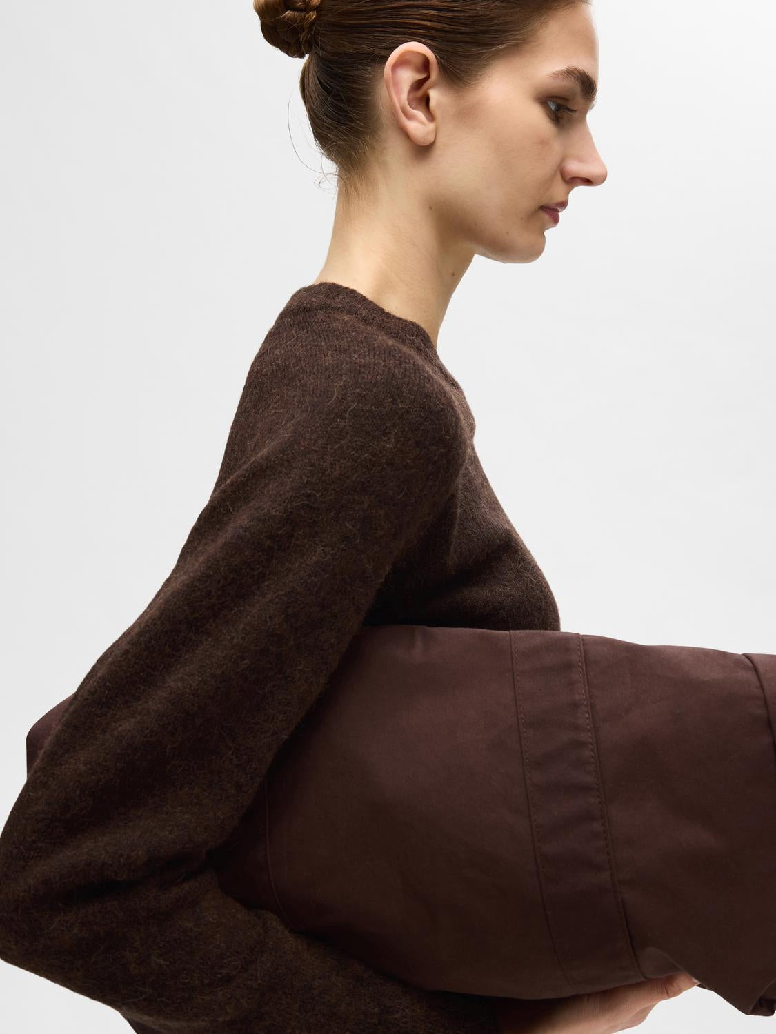Lulu Strikket Genser - Brun/ Coffee Bean