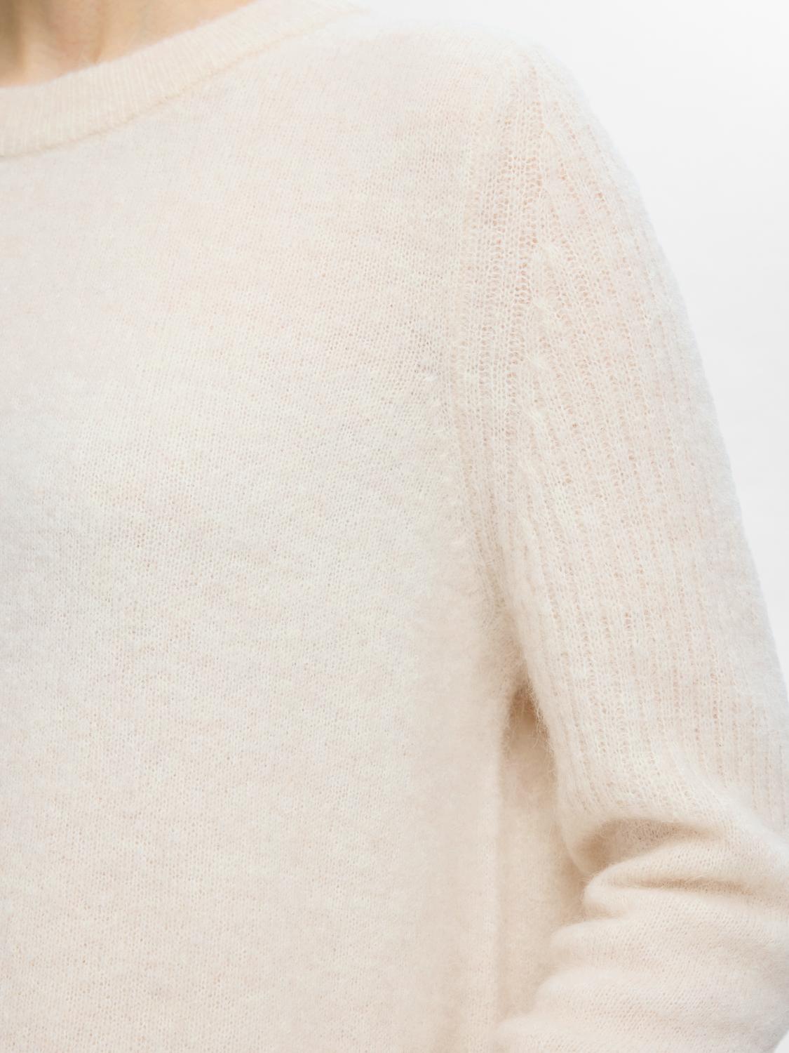 Sia Ras O-Neck strikket Genser - Beige/ Birch