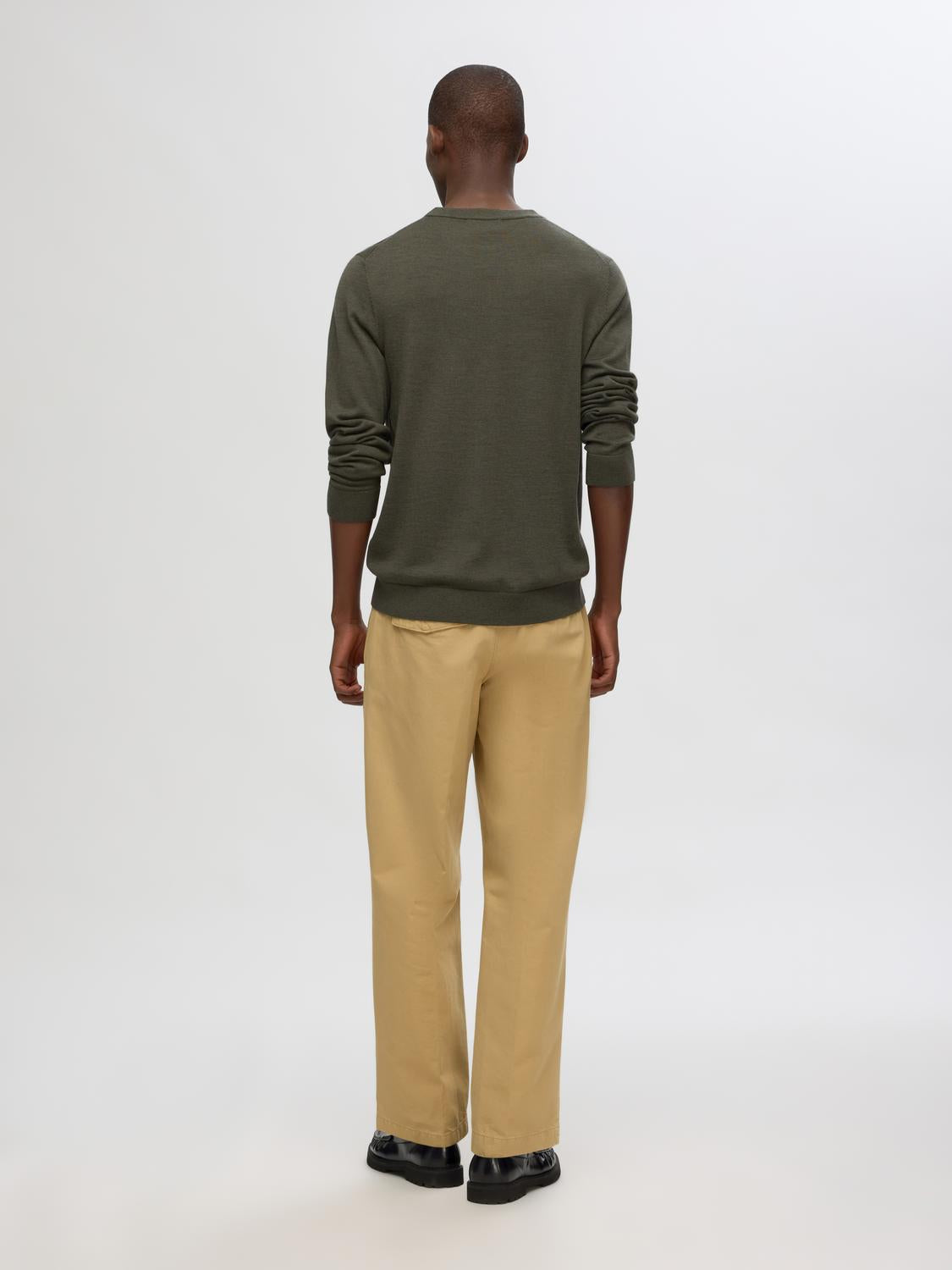 Tray Merino Crew-neck Genser - Grønn/ Forest Night