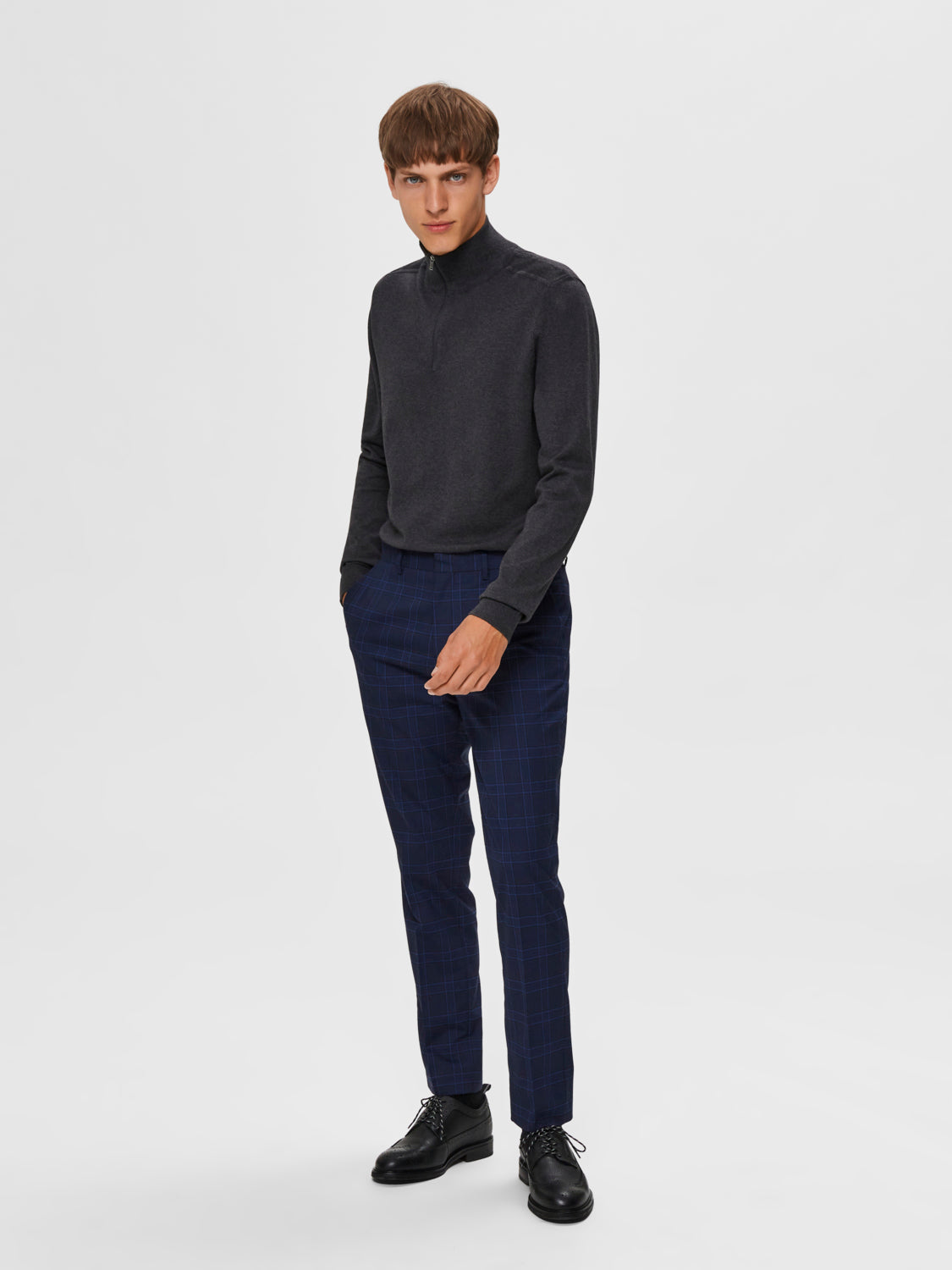 Berg Half Zip Genser - Grå/ Antracit