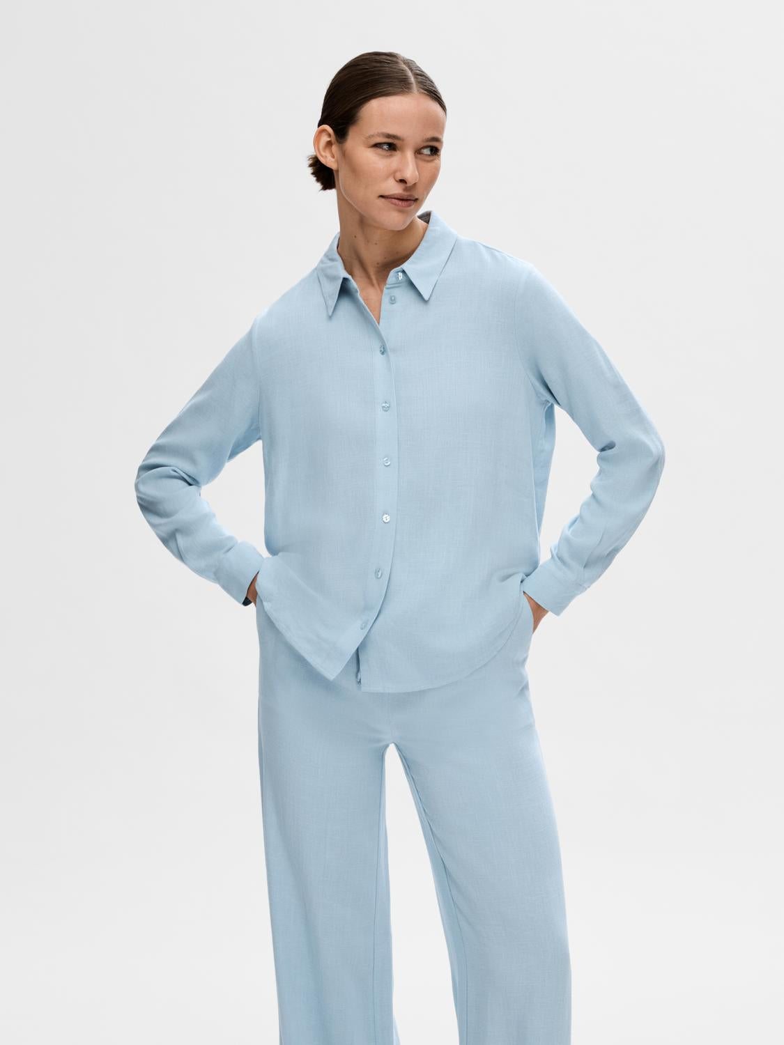 Viva lin skjorte - Blå/ Cashmere Blue