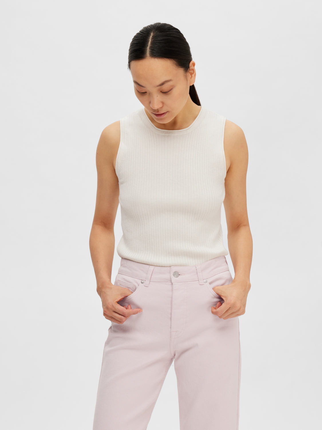 Lydia Tank Topp - Beige/ Birch