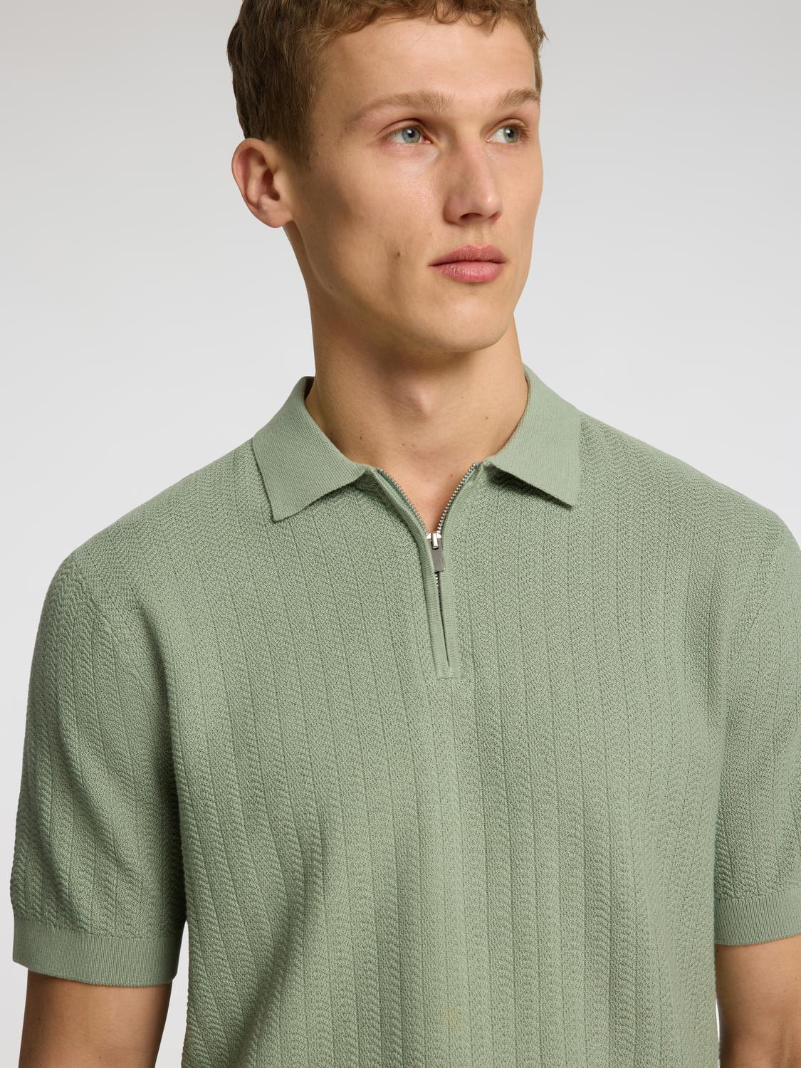 Cran Strikket Half Zip - Grønn/ Iceberg Green