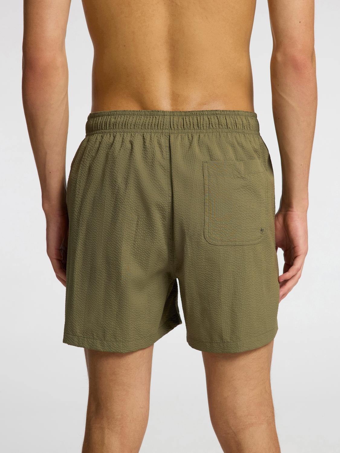 Cooper Seersucker Bade Shorts - Grønn/ Kalamata