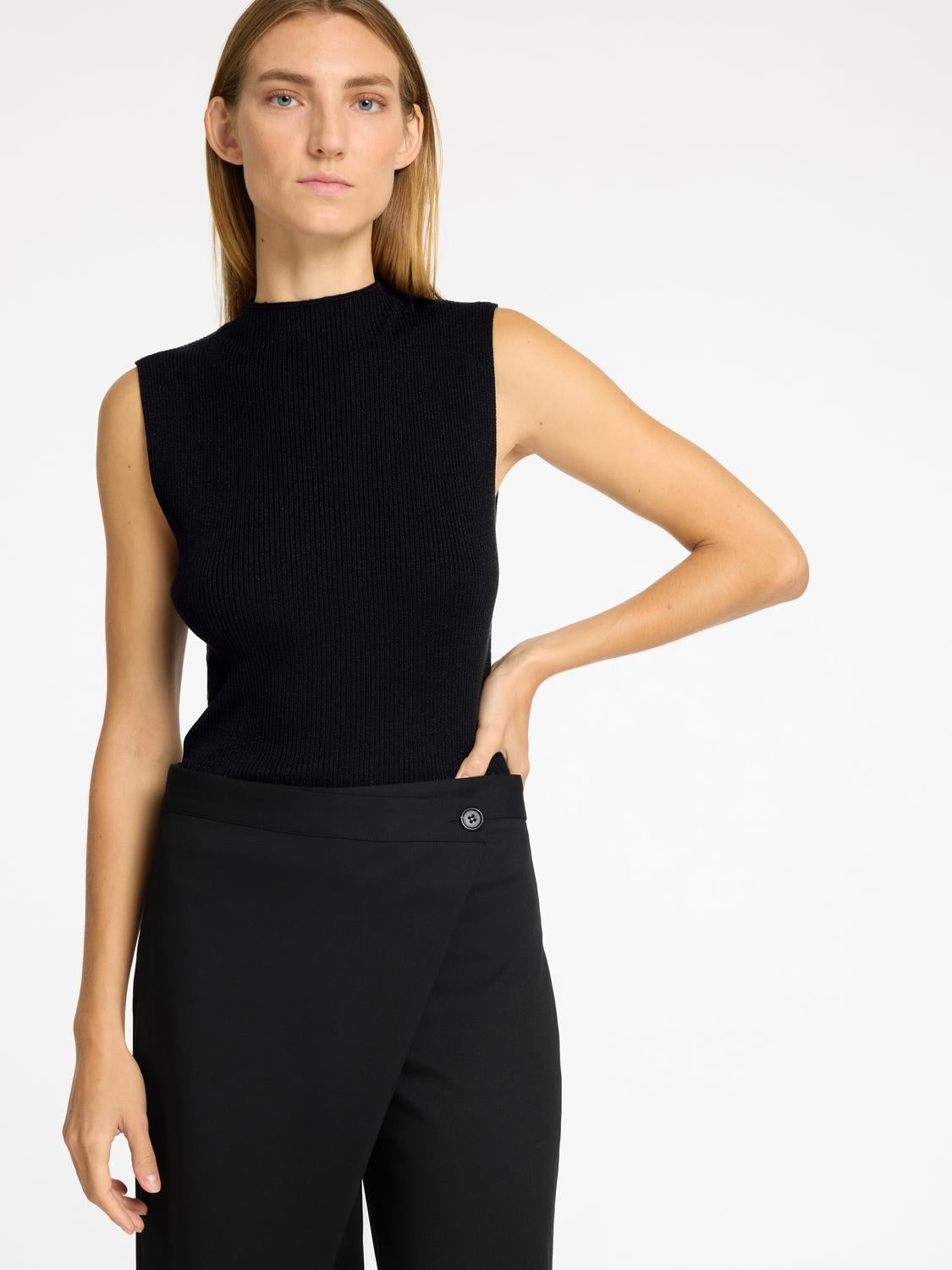 Lura Strikket Topp - Sort/ Black