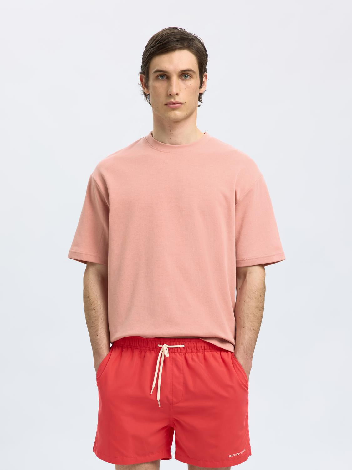 Loose Oscar T-Shirt - Rød/ Rose Tan