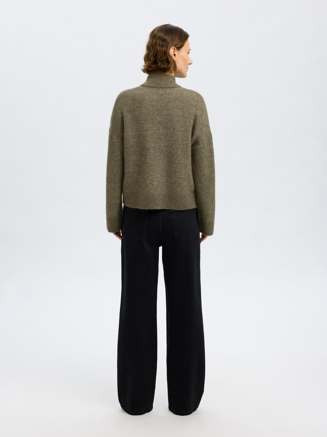 Sia Zipper Strikket Cardigan - Grønn/ Vetiver