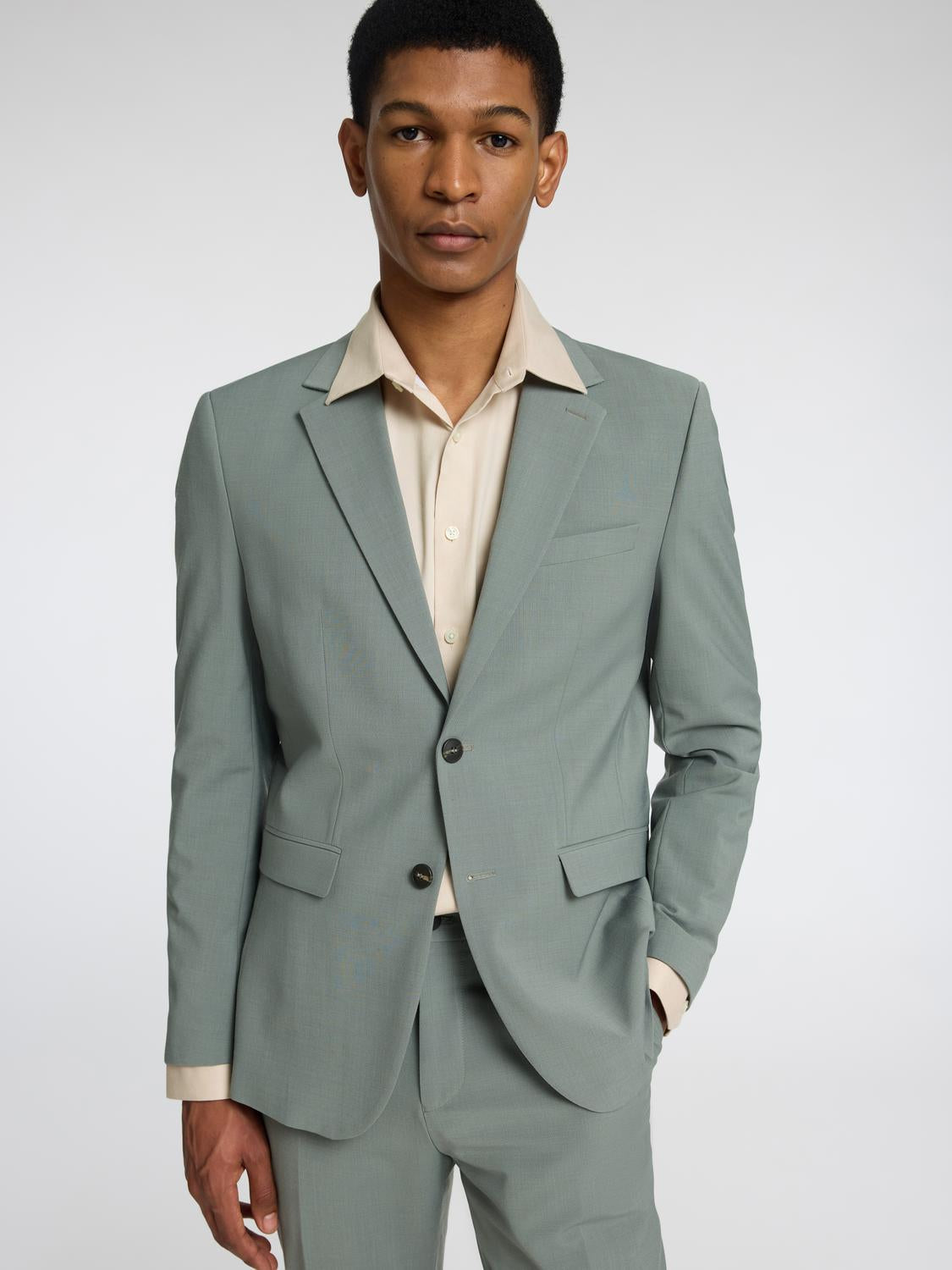 Slim Performance Skjorte - Beige/ Oatmeal