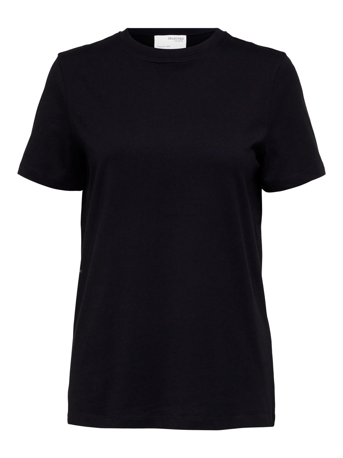 SELECTED FEMME -  MY ESSENTIAL T-SKJORTE - SORT