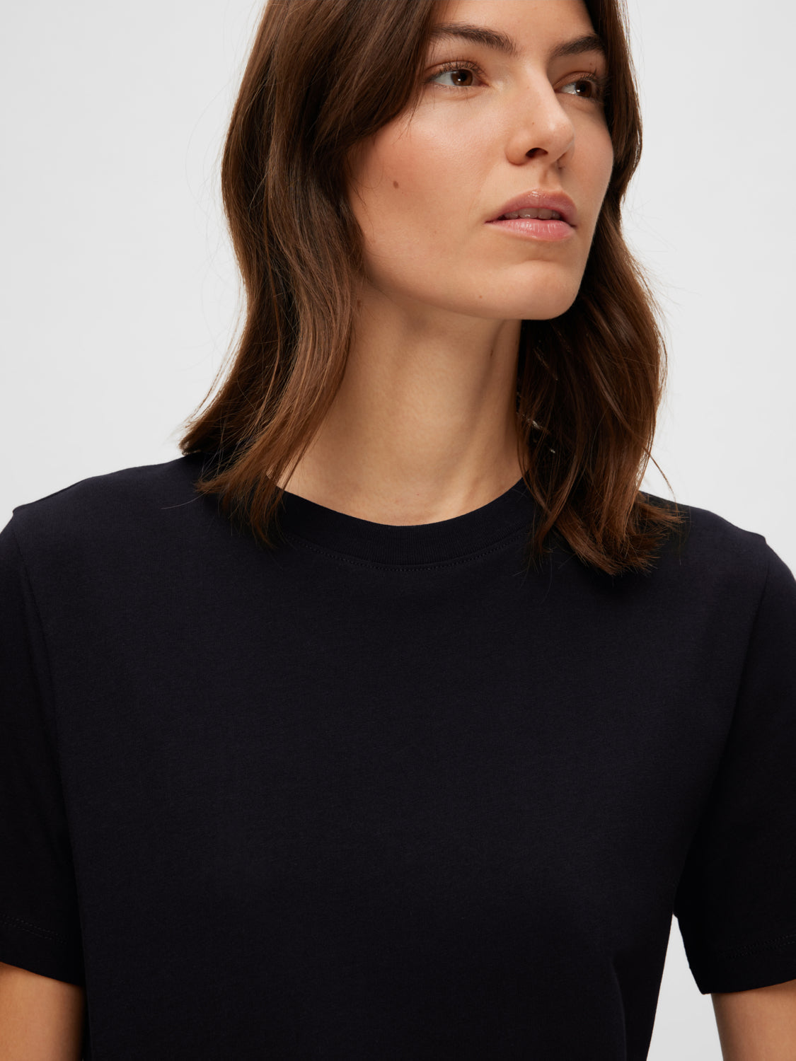 SELECTED FEMME -  MY ESSENTIAL T-SKJORTE - SORT