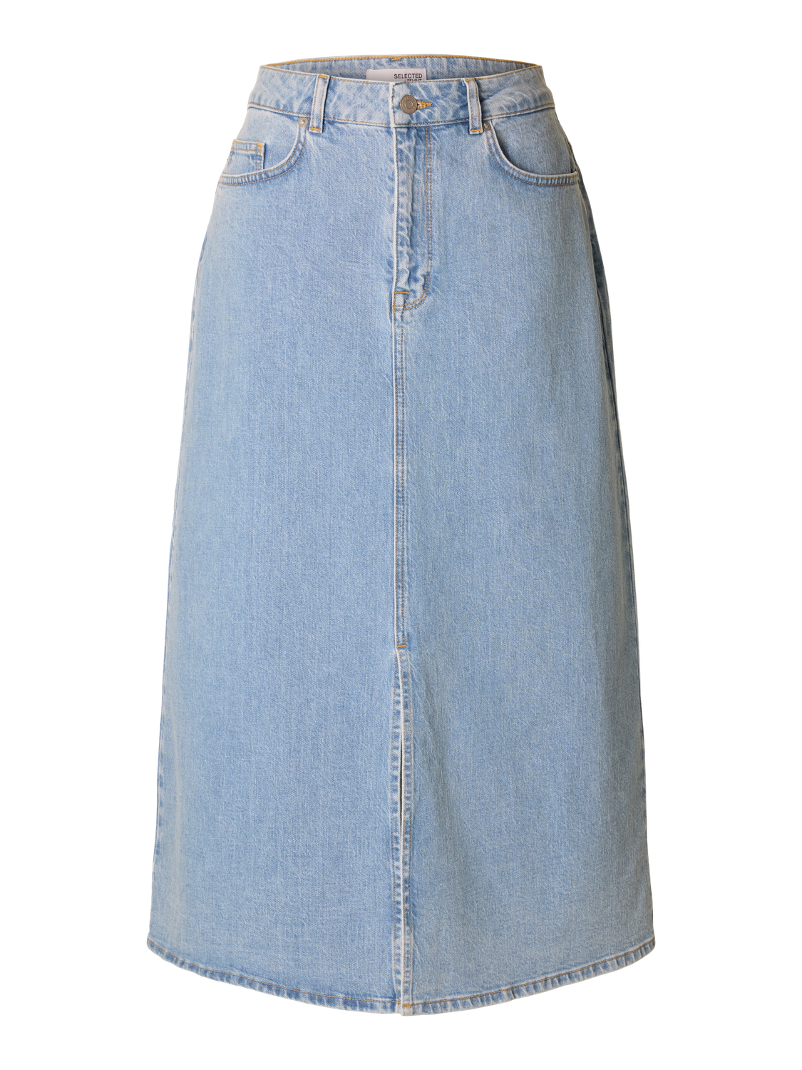 Krista Gerda Langt Denim Skjørt - Blå/ Light Blue Denim