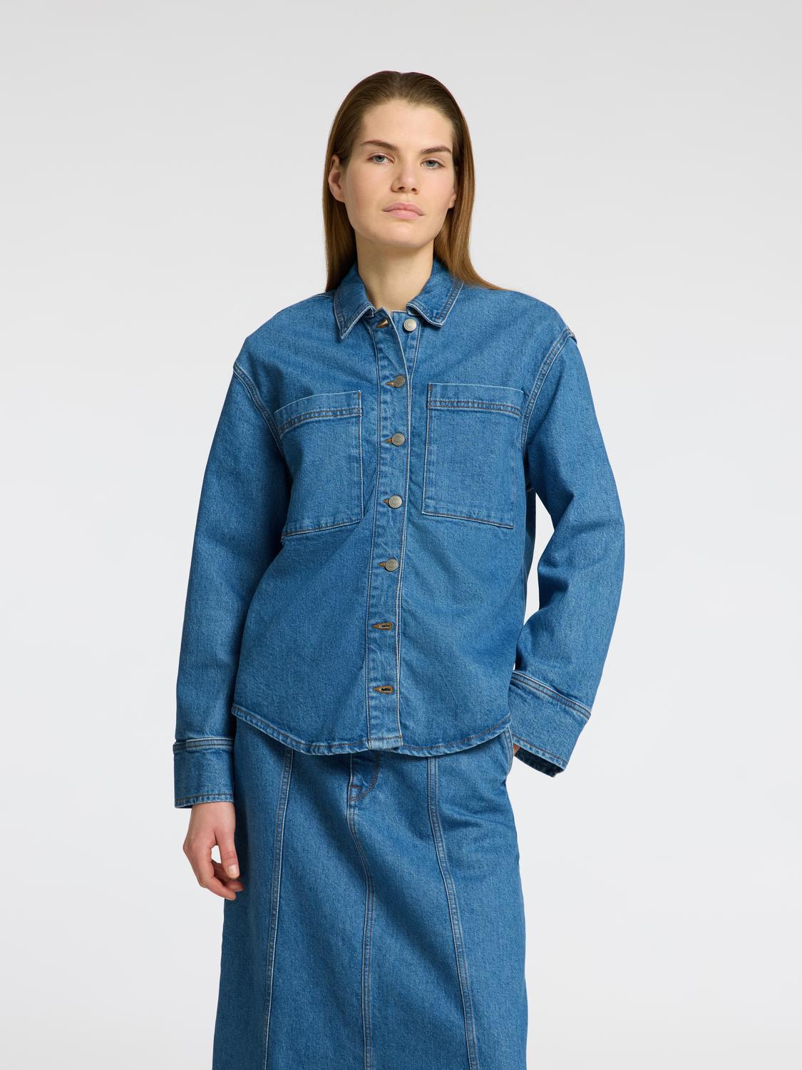 Evelyn Denim Skjorte - Blå/ Medium Blue Denim
