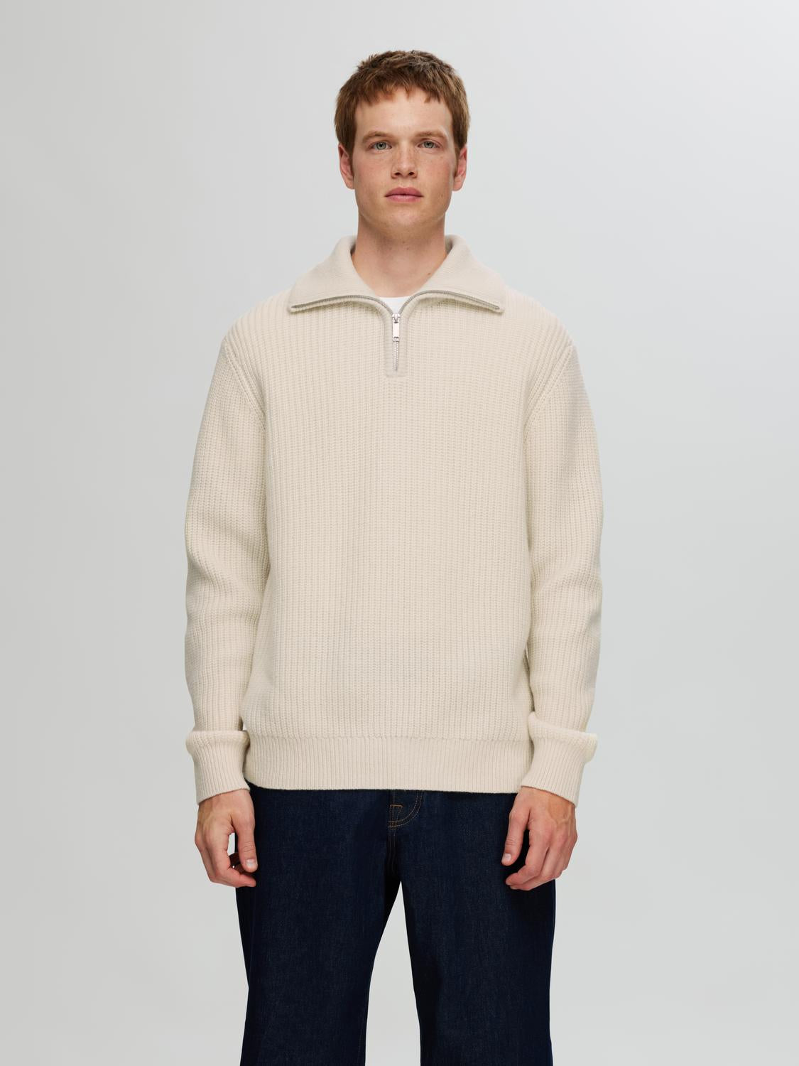 Land Strikket Genser - Beige/ Tofu